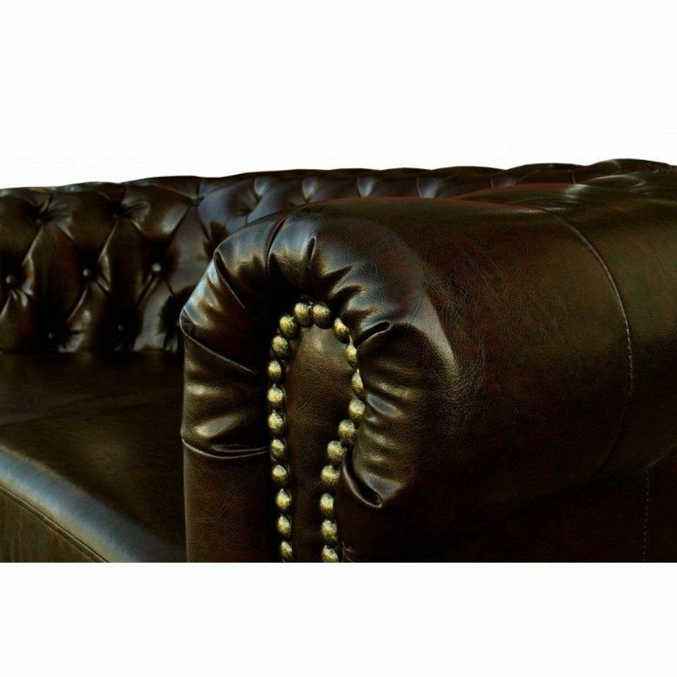 2-Sitzer Sofa Couch JVmoebel Luxus Made Klassisches Europe Design Neu, Brauner Sofa in Chesterfield