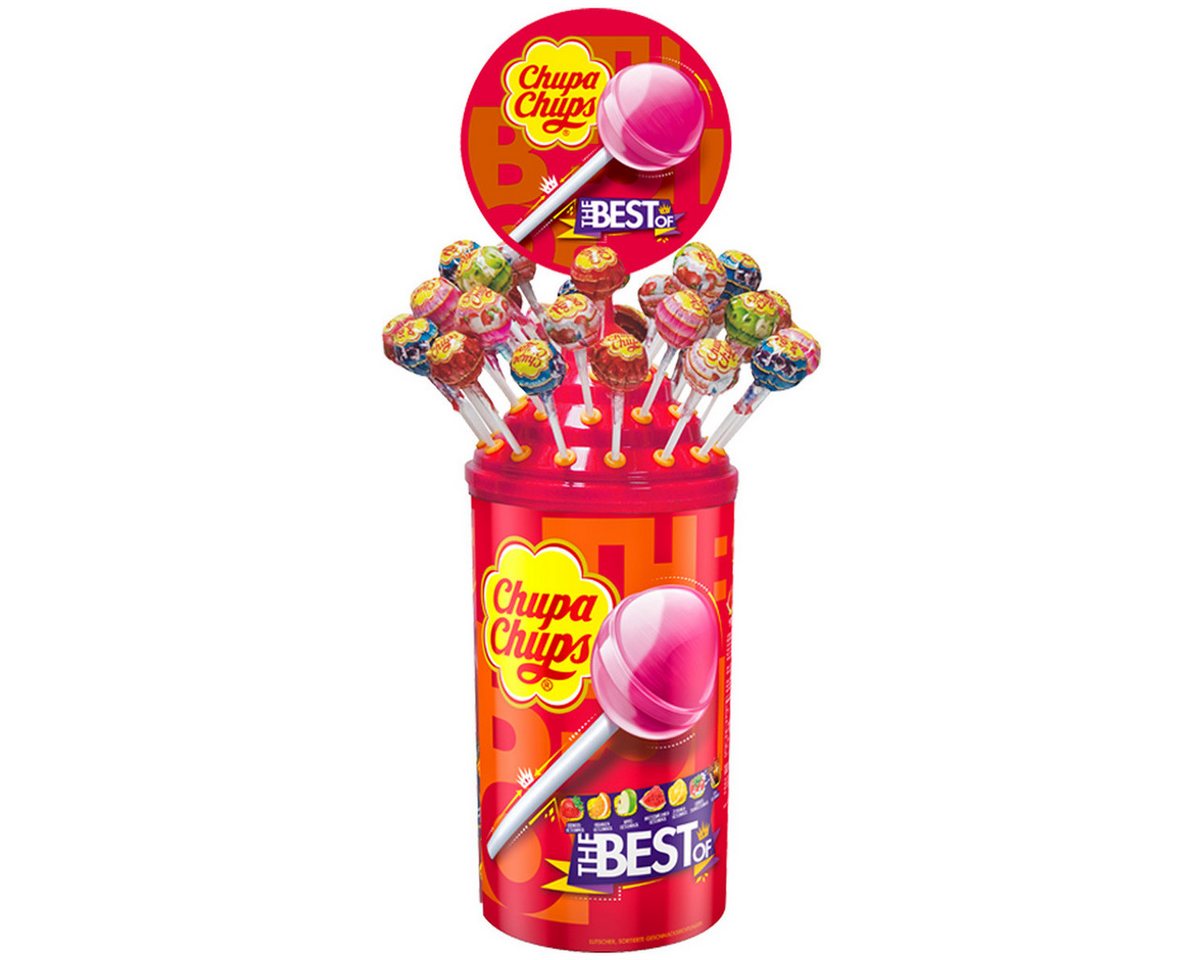 Chupa Chups Süßigkeit, Chupa Chups The best of 100 Lutscher im einem Thekendisplay 1200g
