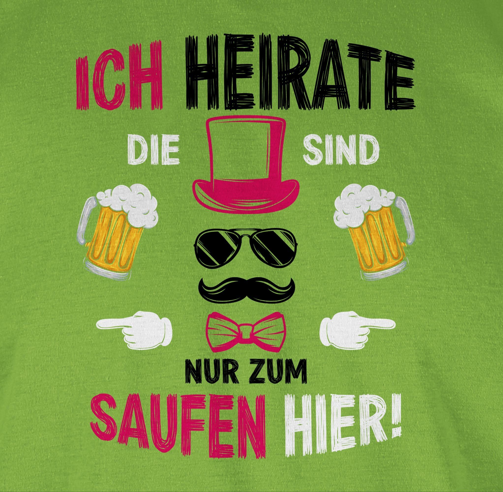 sind saufen heirate 3 JGA nur hier Männer T-Shirt Ich Shirtracer zum Hellgrün die