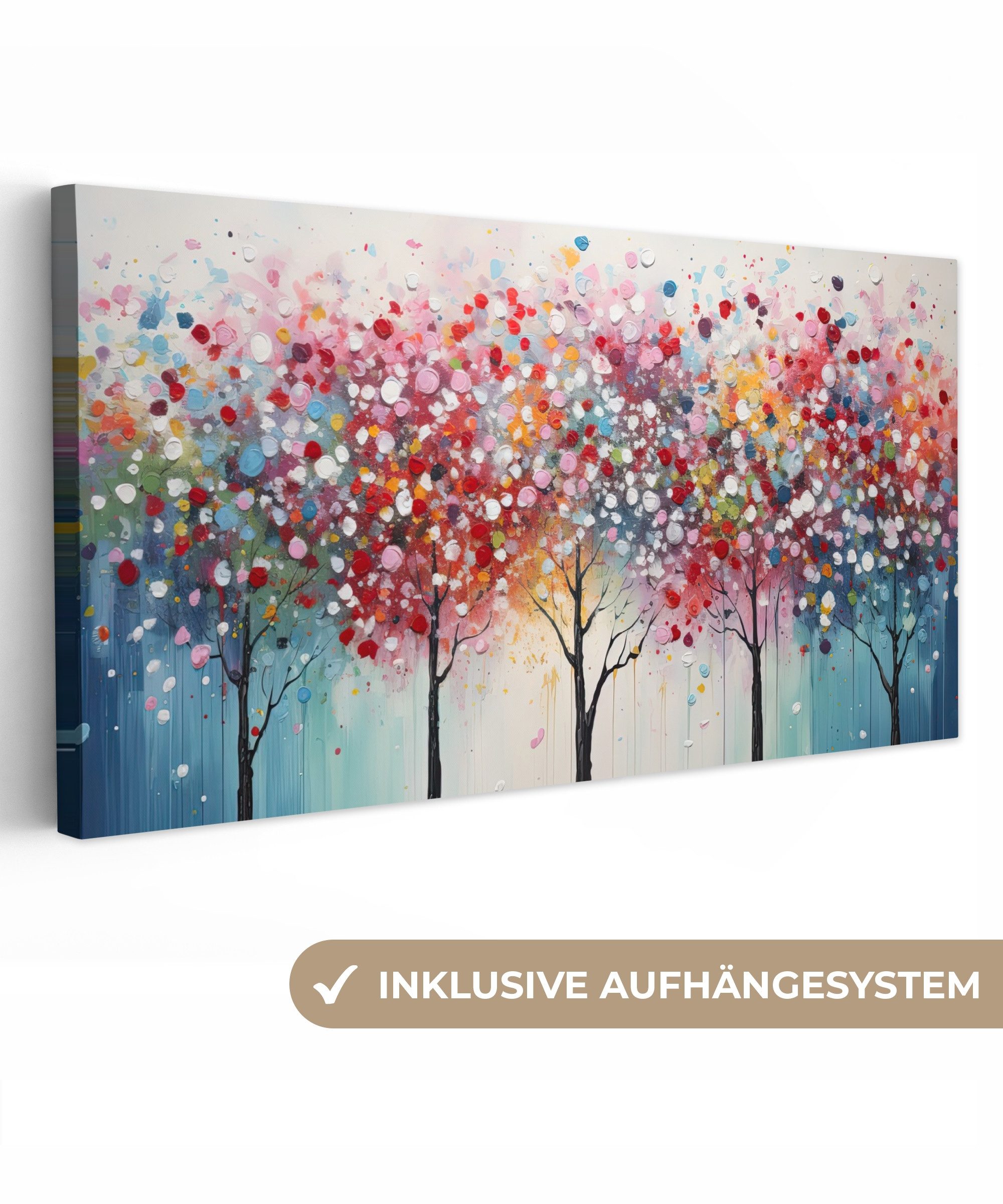 OneMillionCanvasses® Leinwandbild Panorama Kunst - Bäume günstig online kaufen