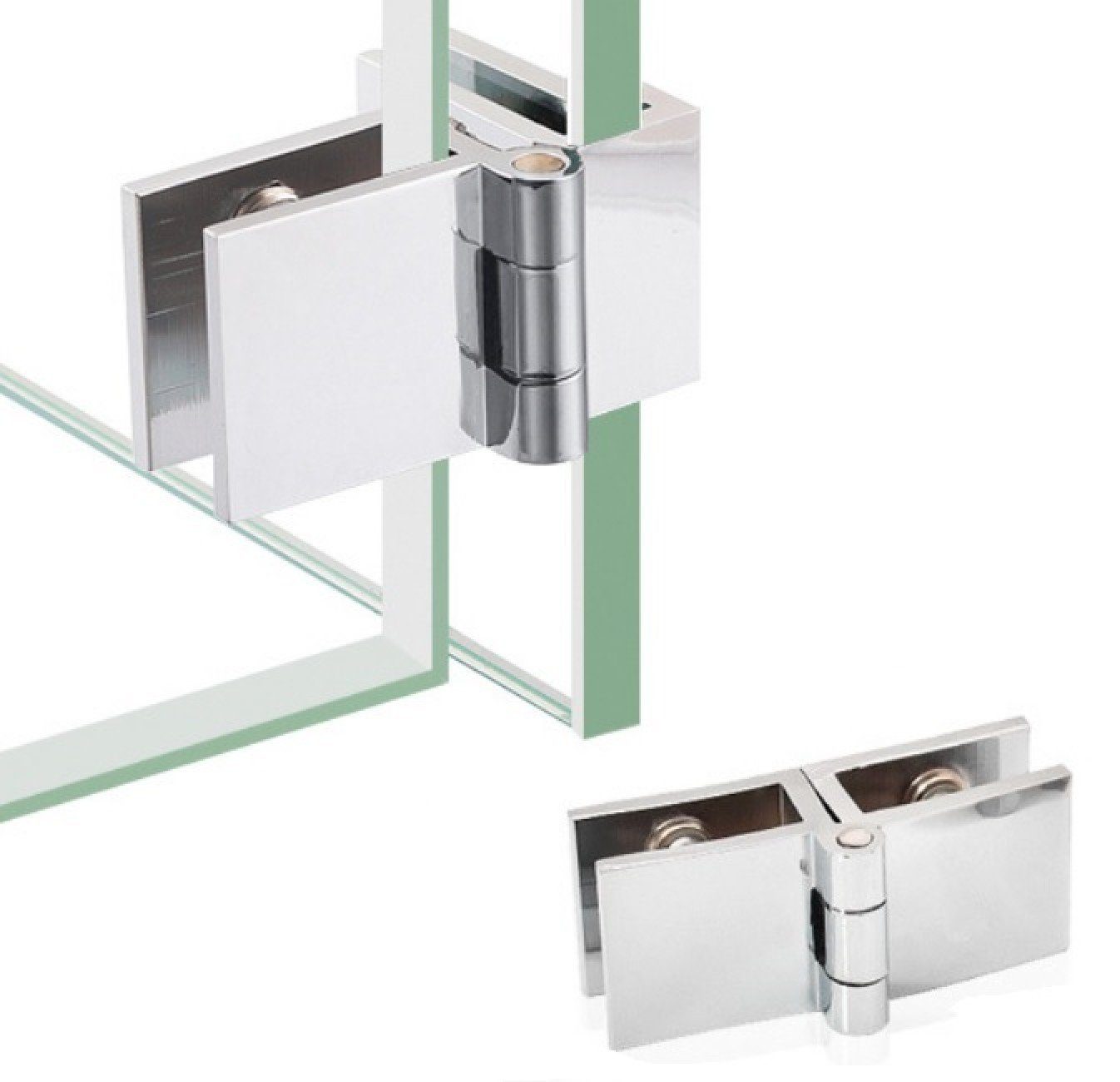 BAYLI Regal 2er Set Glas Scharnier 180 Grad, Dusche Tür Scharnier Halter, 5 günstig online kaufen