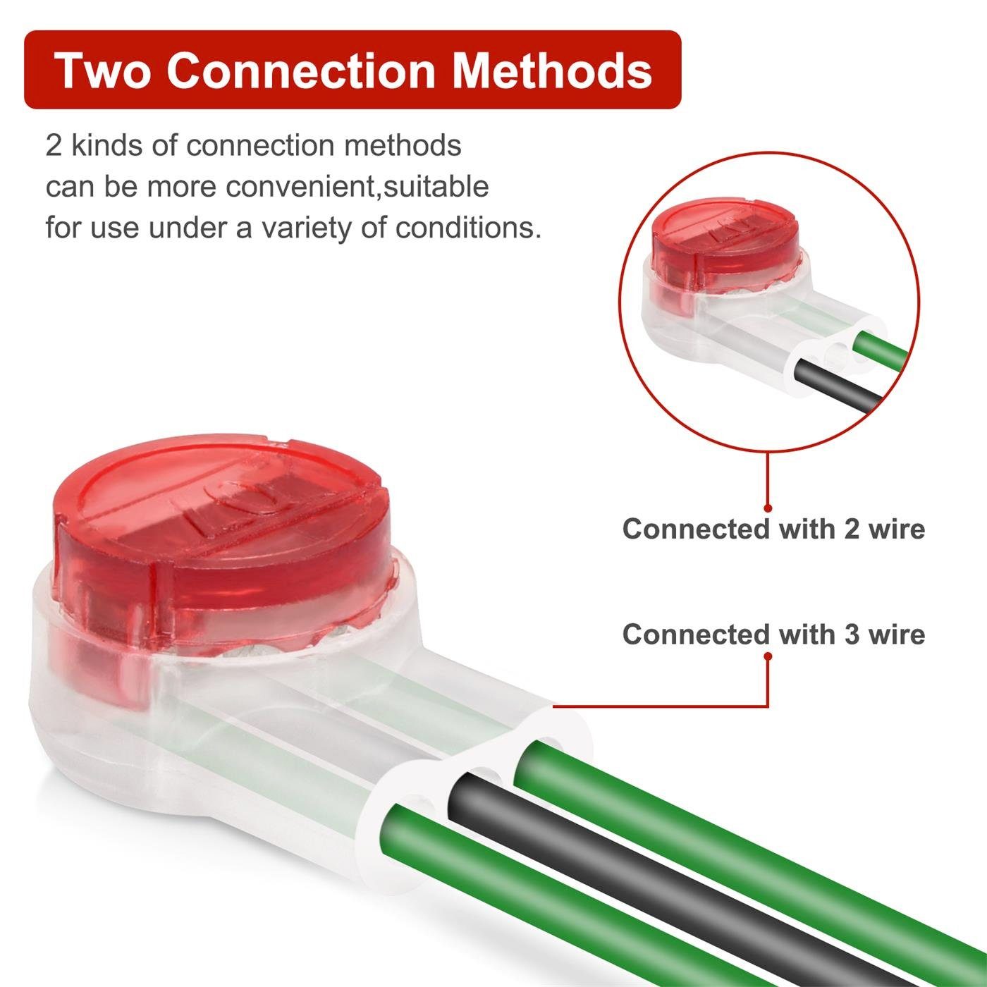 HOCO Kabelverbinder-Sortiment Kabelklemme für Schnellverbinder Mähroboter Gel Verbinder Kabel wasserdicht durch Begrenzungskabel