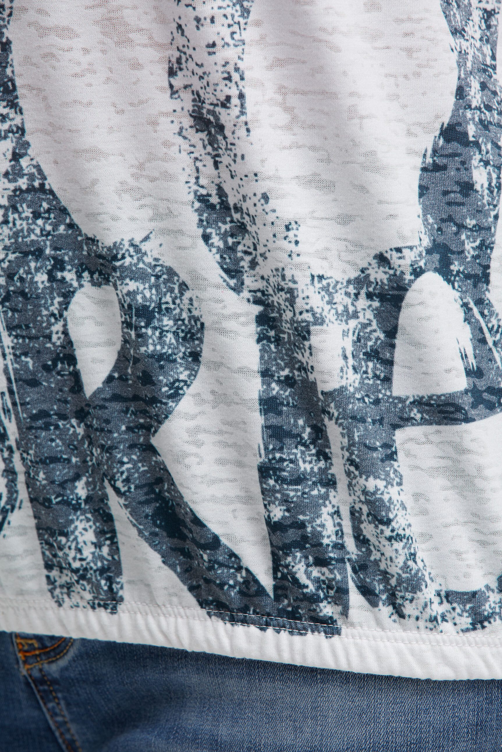 SOCCX Rundhalsshirt mit Ausbrenner-Effekten