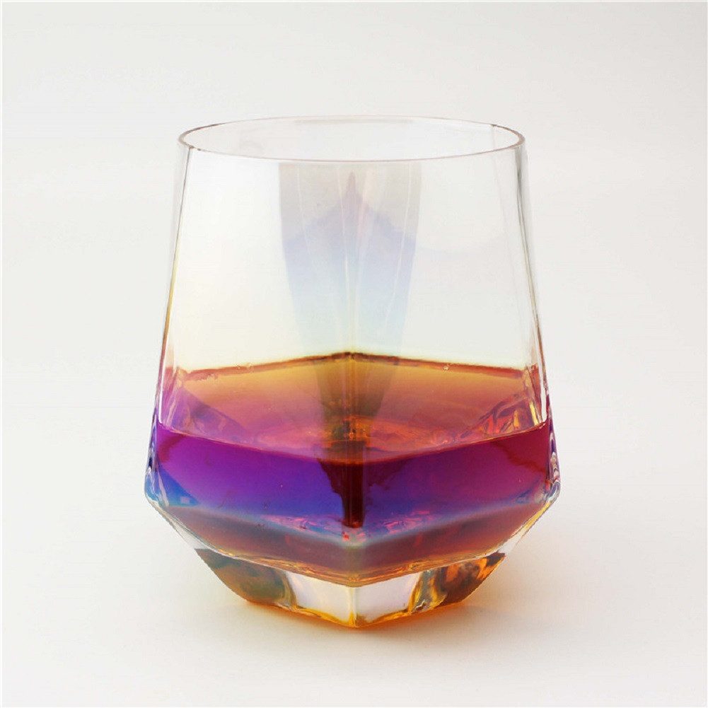 Winkee Gläser-Set Diamant Whisky Aperitif Glas 2er Set, 2-tlg., Glas, ca. 9 x 8 x 9,5 cm für ca. 300 ml (je Glas)