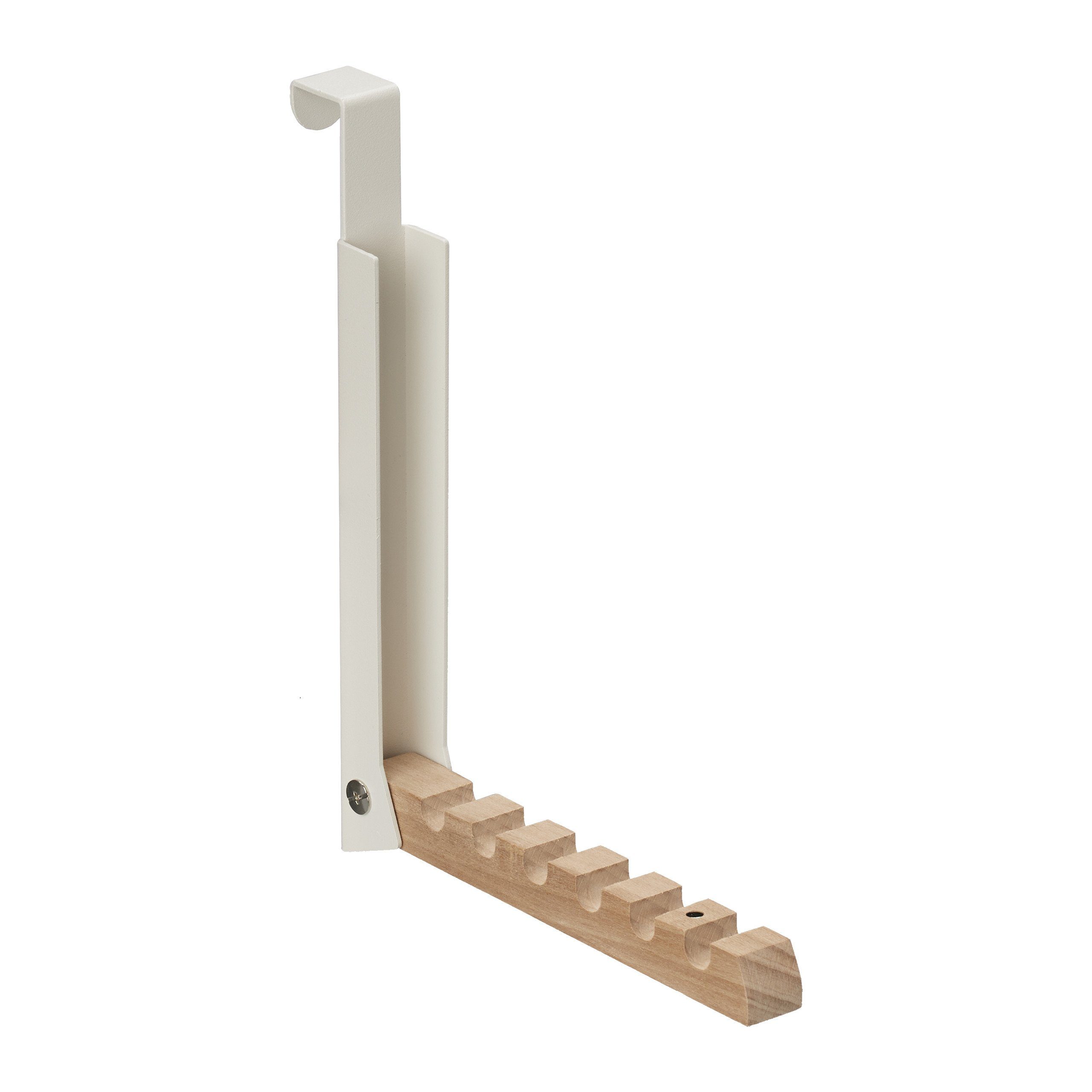 relaxdays Türhaken 2 x Klapphaken creme, Schals und Taschen, Türfalz bis 2 cm, Bis zu 6 Kleiderbügel, Schrank- und Zimmertüren, (2-St)
