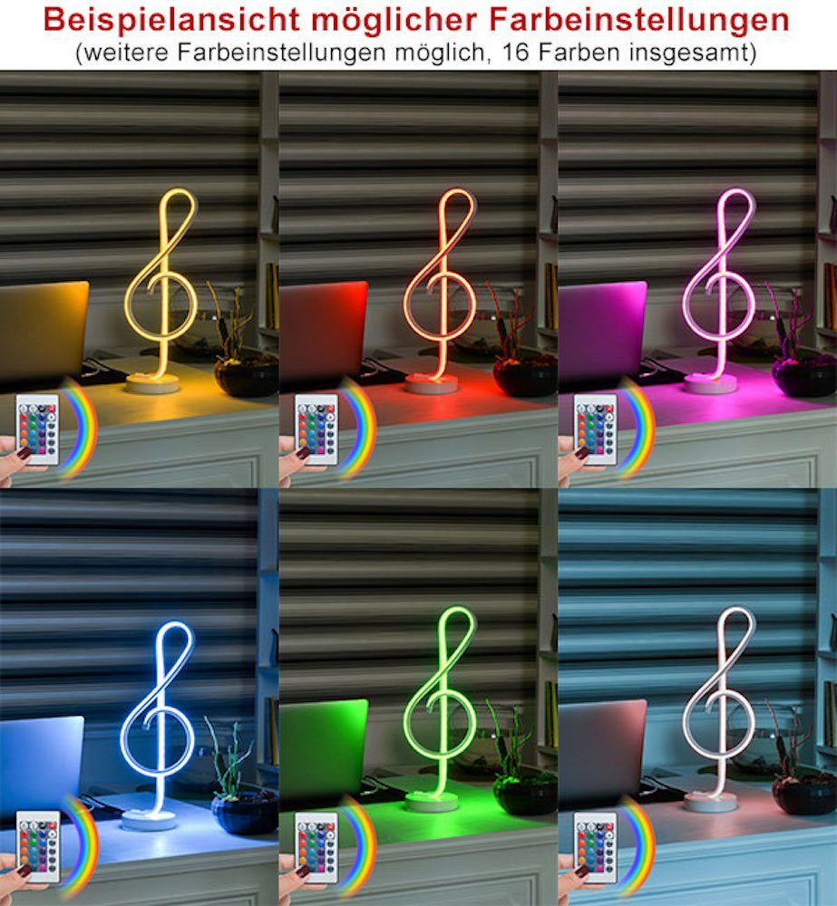 Feldmann-Wohnen Monet, LED-Streifen Multicolor Tischleuchte 16x12x47cm, weiß