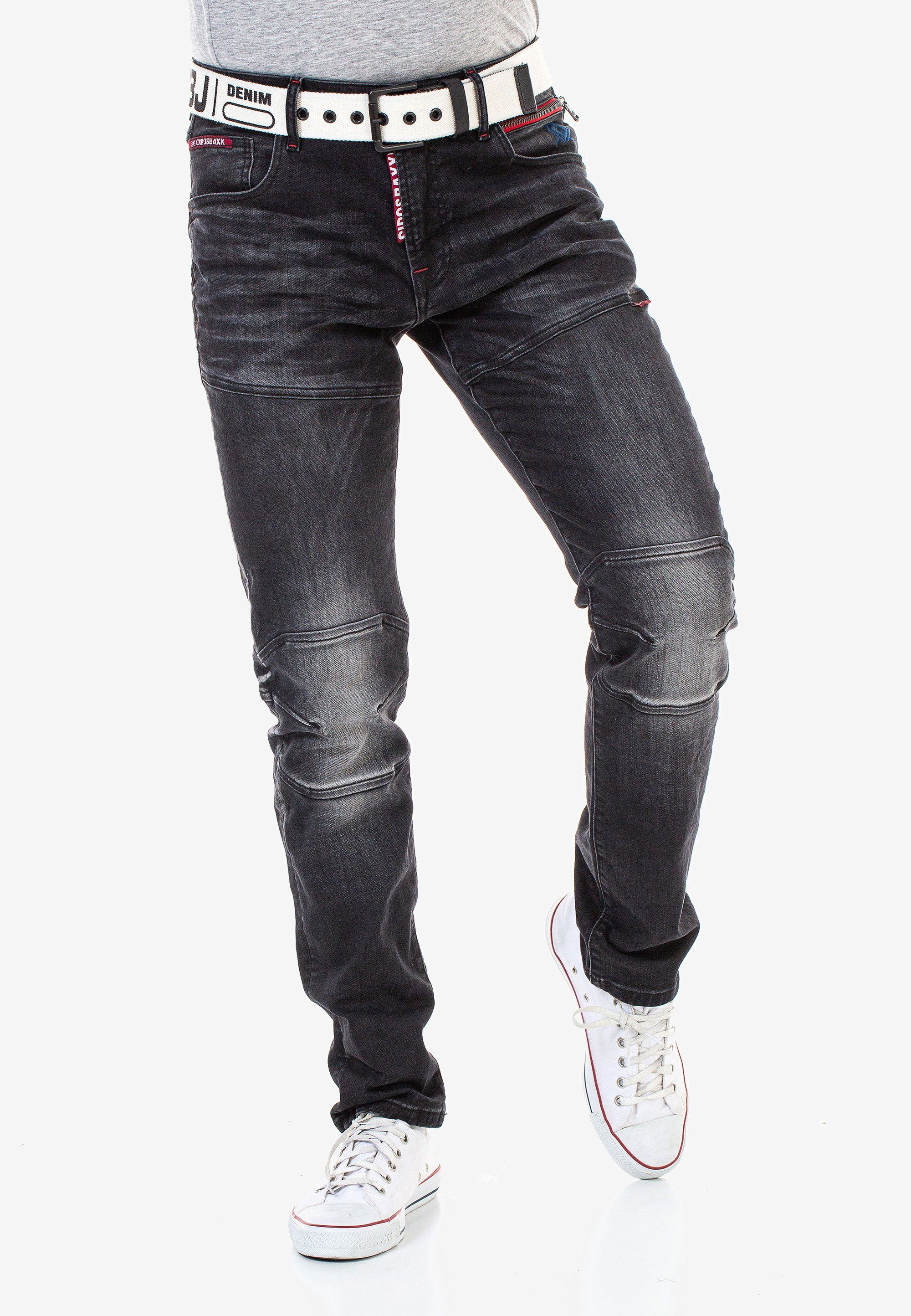Cipo & Baxx Straight-Jeans mit Used-Waschung cooler