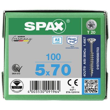 SPAX Schraube SPAX 0197000500703 Holzschraube 5 mm 70 mm T-STAR plus Edelstahl A