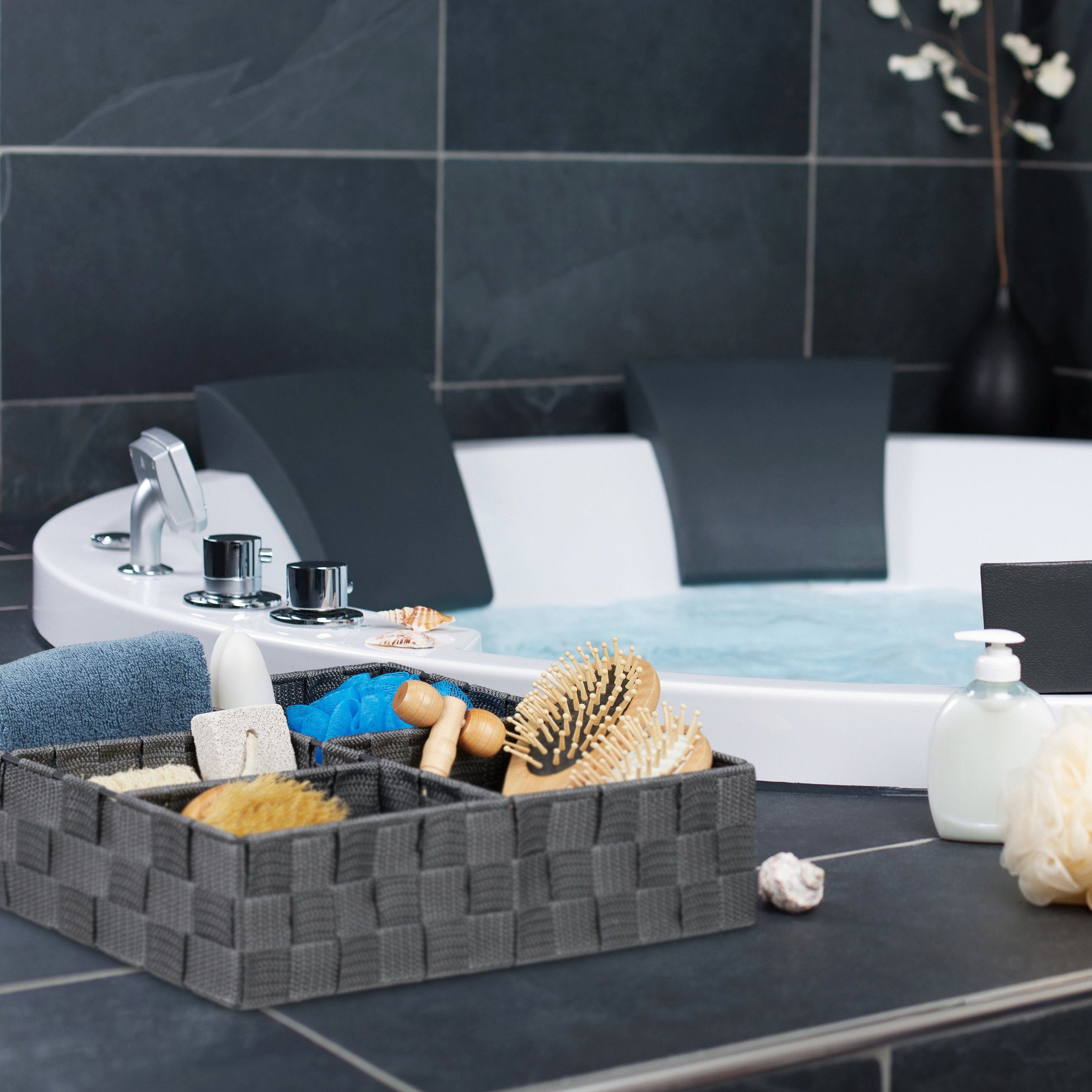 relaxdays Aufbewahrungskorb 5 Fächer (1 St), grau – Bild 5 von 5