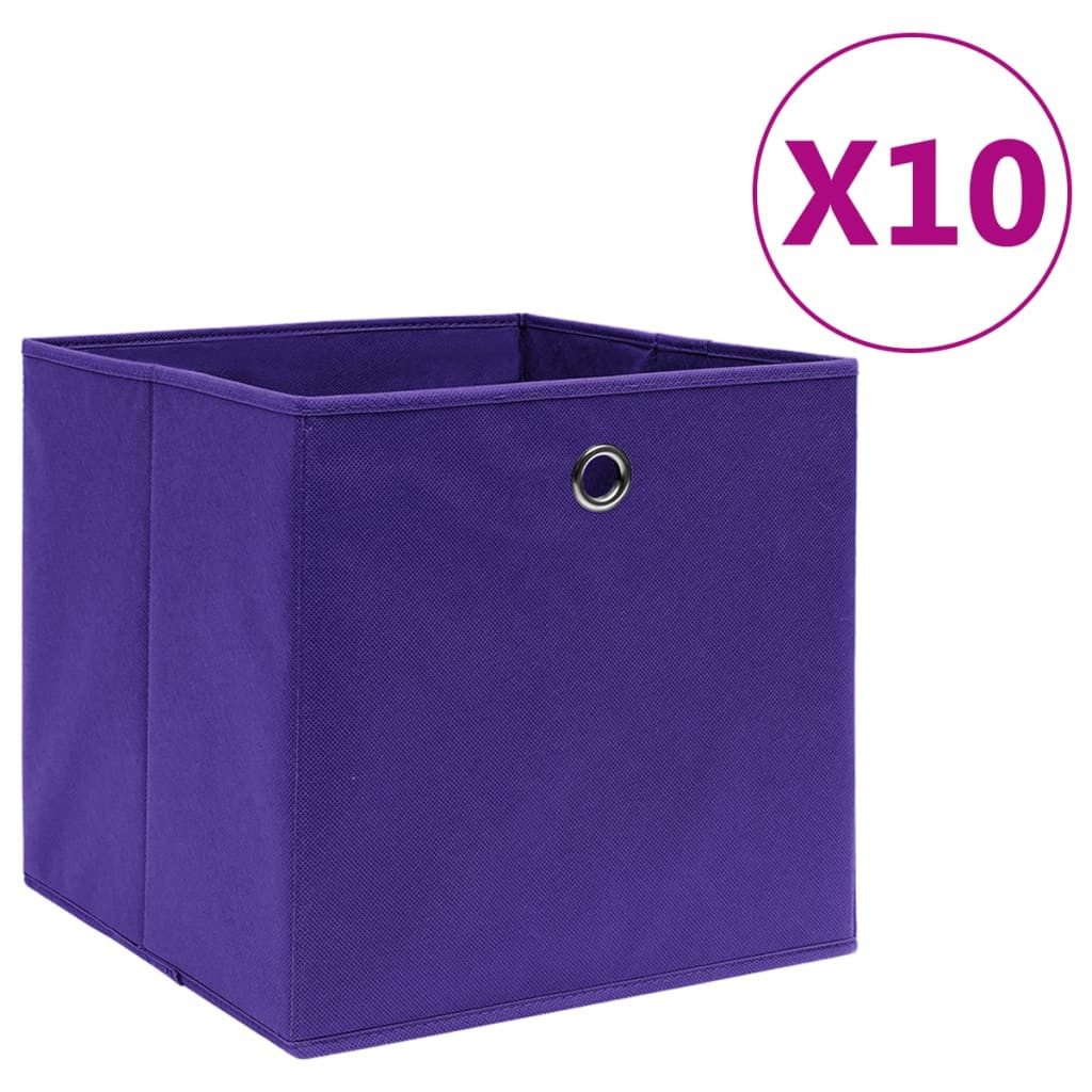 vidaXL Aufbewahrungsbox NA Aufbewahrungsboxen 10 Stk Vliesstoff 28x28x28 cm Violett