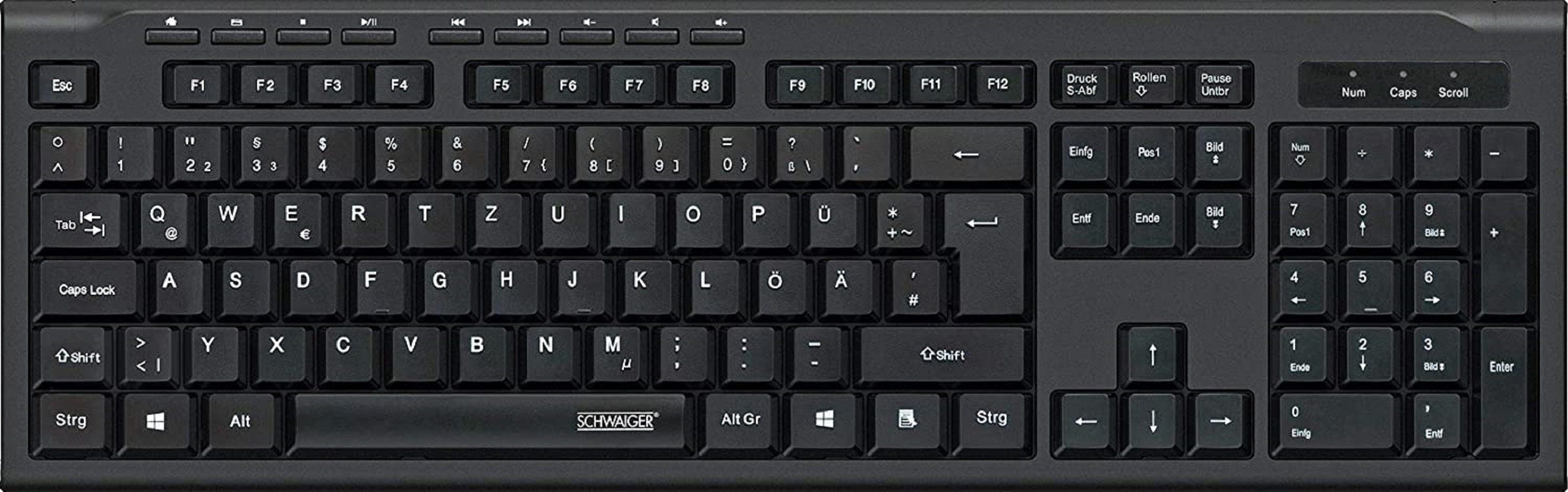 Schwaiger SCHWAIGER KB1000 Wired Business Office Computer Tastatur USB  schwarz Tastatur