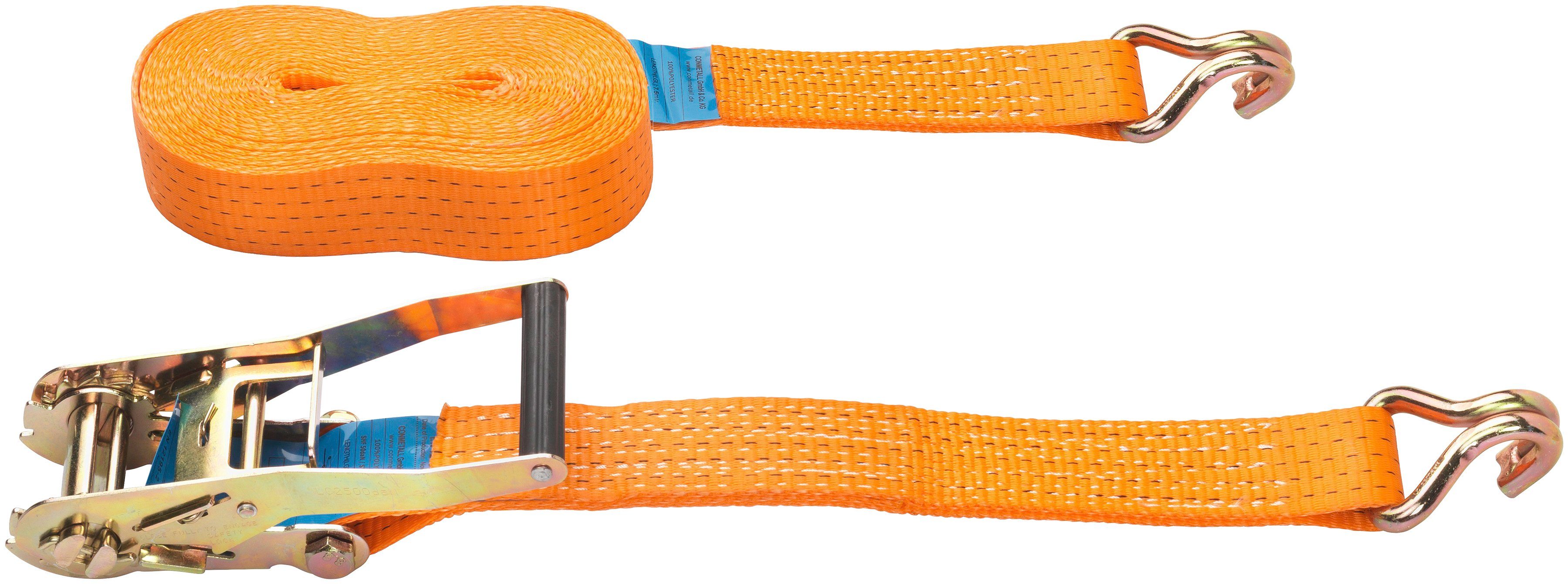 Connex Zurrgurt Zweiteilig - 5000 kg maximale Belastbarkeit Spannratsche &  Spitzhaken - Aus Polyester