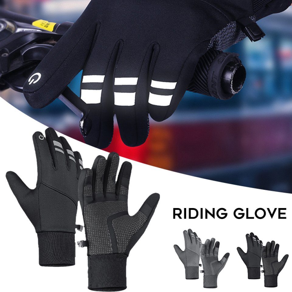 Blusmart gray Winter-Fahrradhandschuhe, Mit Fahrradhandschuhe Thermo-Handschuhe Wasserdichte
