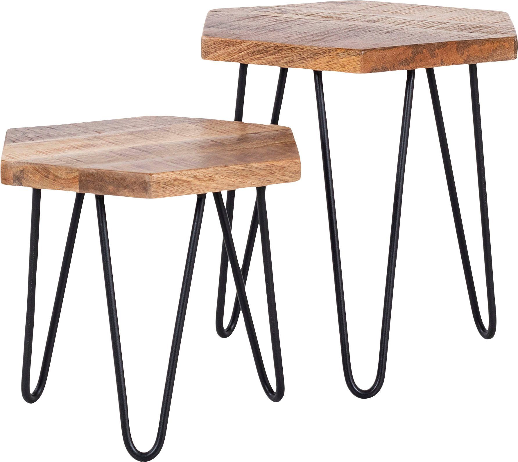 byLIVING Beistelltisch Elea, aus Massivholz, bestehend aus 2 Tischen. Reduzierter Preis € 78,00. Unverbindliche Preisempfehlung € 149,99