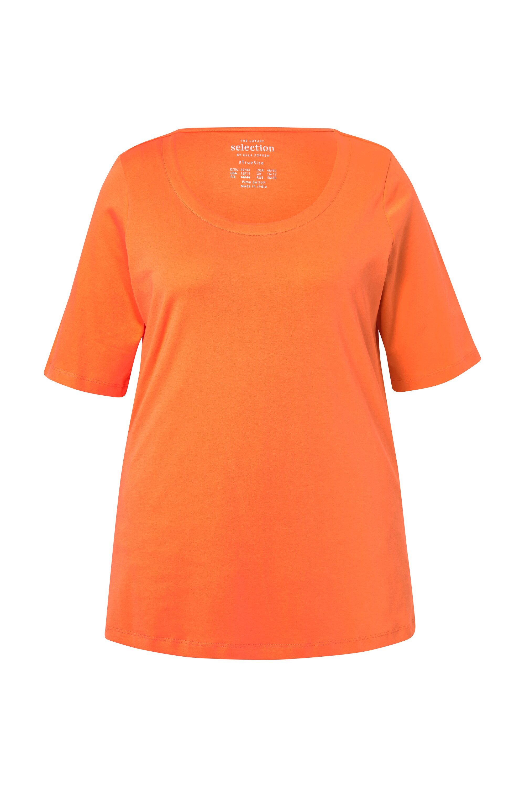 Ulla Popken T-Shirt T-Shirt A-Linie Rundhals günstig online kaufen