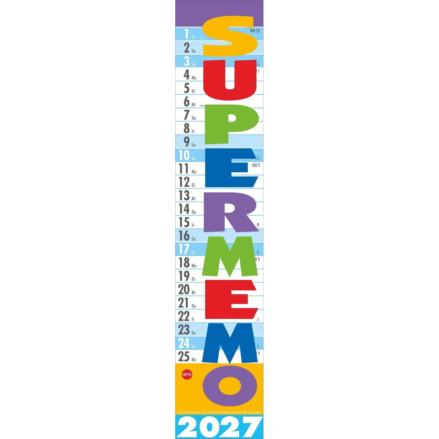 HEYE Wandkalender Supermemo Kalender 2027