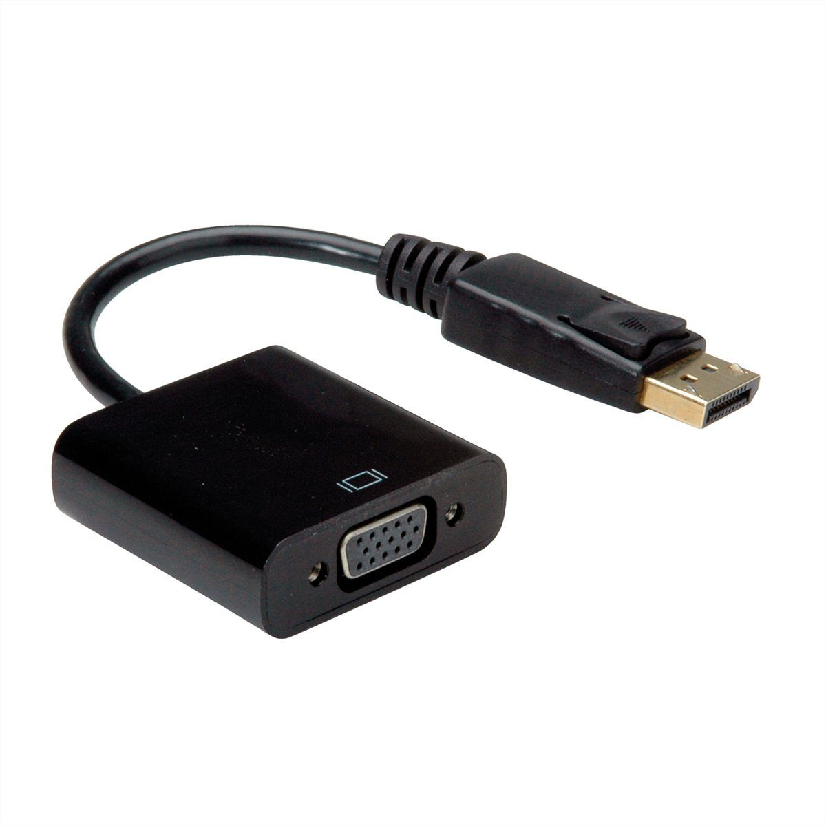 VALUE DisplayPort - VGA Adapter, DP ST - VGA BU Audio- & Video-Adapter DisplayPort Männlich (Stecker) zu HD D-Sub 15-polig (HD-15), VGA Weiblich (Buchse), 15.0 cm, passiv