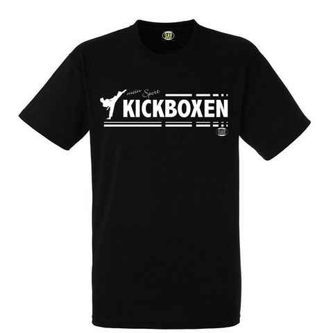 BAY-Sports T-Shirt Kickboxen mein Sport Kickboxshirt Kick-Boxen Kampfsport (100% Baumwolle) Thaiboxen, Muay Thai, Kinder, Erwachsene