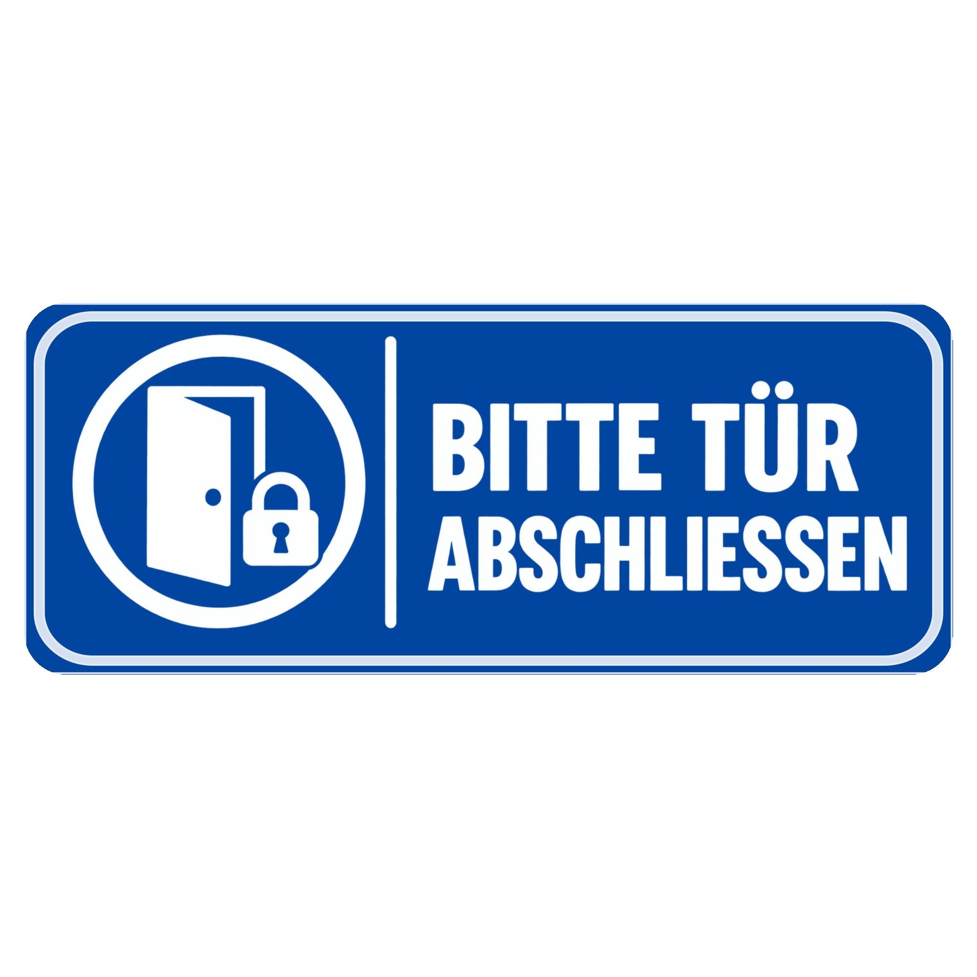 Nomiro Hinweisschild NOMIRO Hinweisschild Türschild Bitte Tür abschließen 15x6 cm - Kunstst, (1 St), selbstklebend, lasergraviert