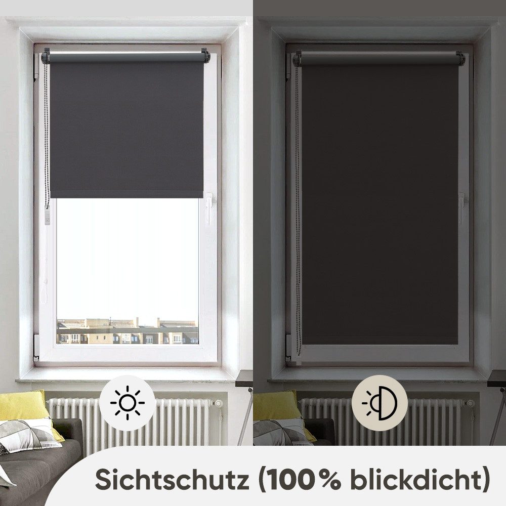Rollo Seitenzugrollo Verdunkelungsrollo ohne Bohren verdunkelnd Rollo, Sekey, verspannt, Klemmfix, Seitenzugrollo,Sonnenschutz & Sichtschutz,Bestellbreite = Stoffbreite
