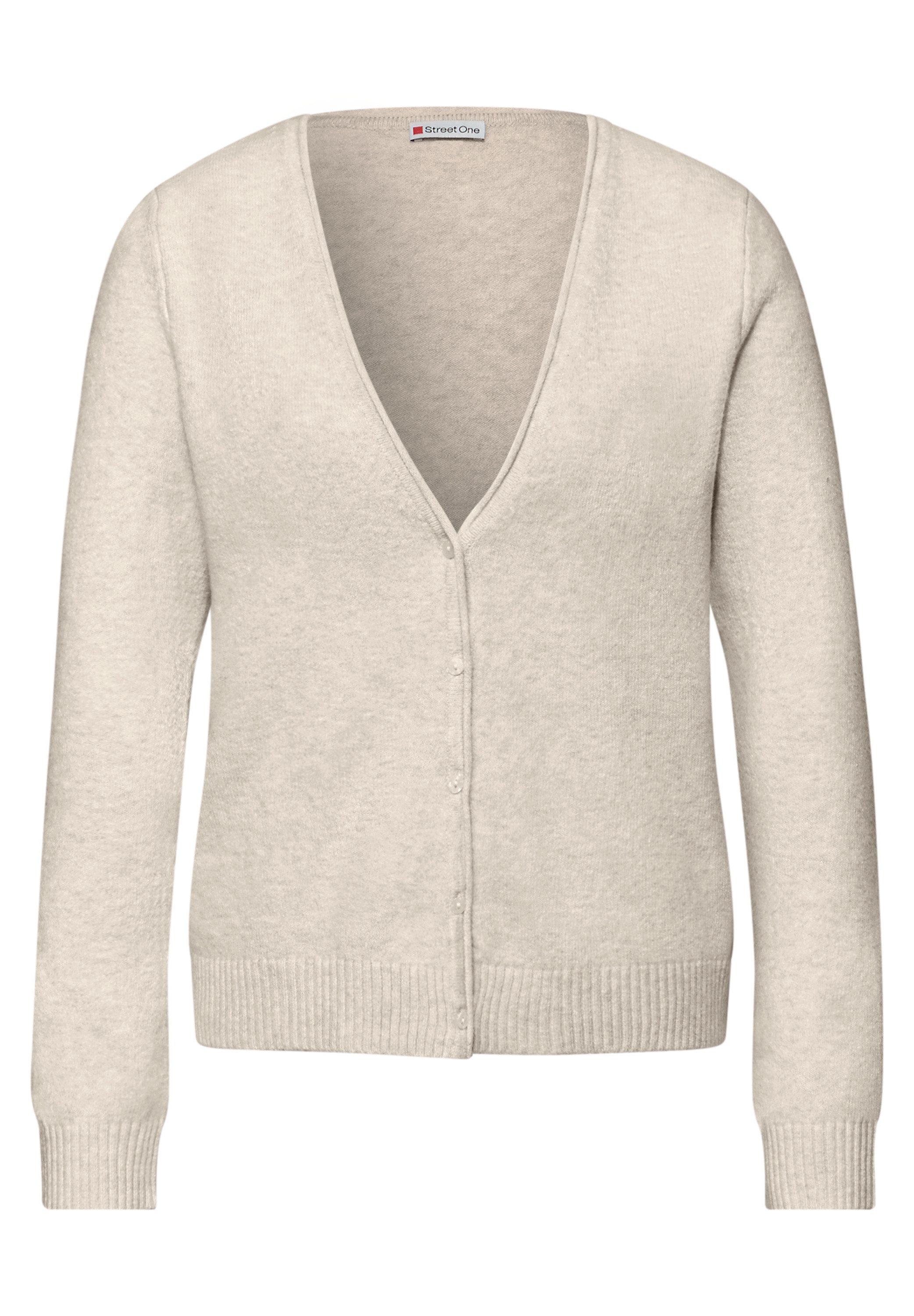 STREET ONE Cardigan mit V-Auschnitt und Rollkante