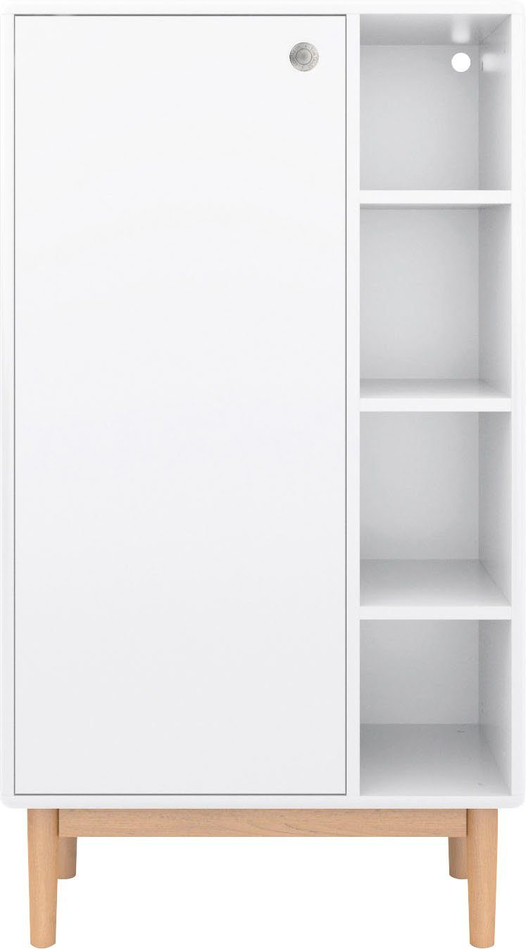 65 cm white Füßen Tür, in Midischrank COLOR Eiche brilliant mit BATH geölt, TAILOR TOM HOME 1 mit Breite