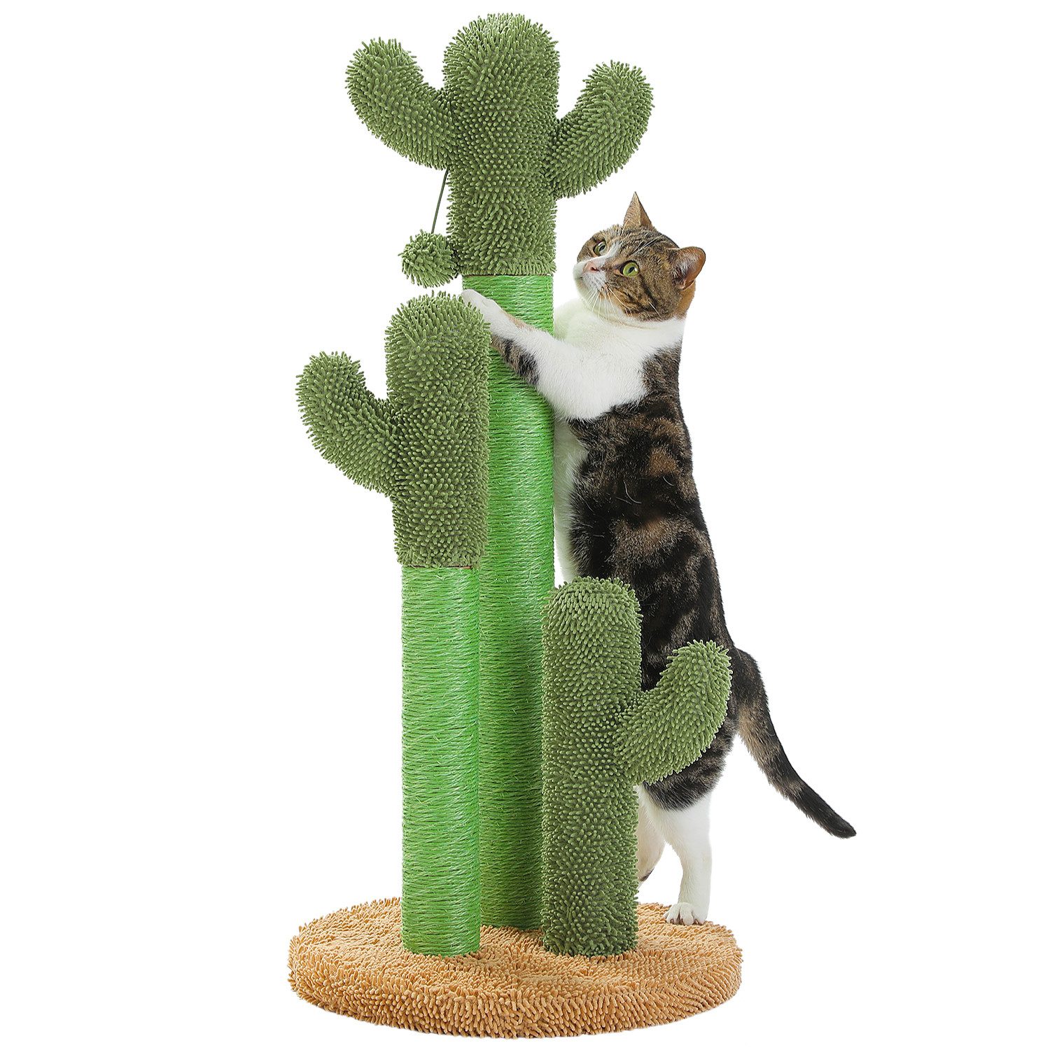 PAWZ Road Kratzbaum Kratzbaum Kaktus, Kratzsäule, 3 Pfosten in 1 Set Grün, Kaktus Design