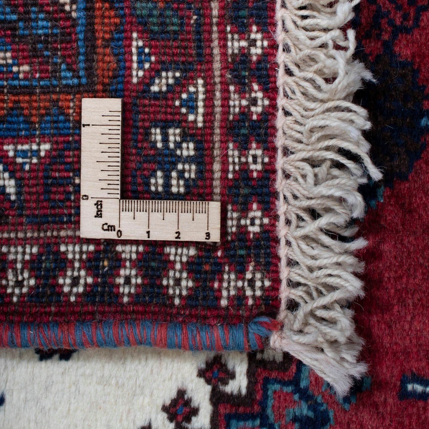 Unikat mm, cm, Zertifikat rechteckig, 206 chiaro morgenland, Wollteppich Yalameh mit Höhe: 10 Rosso Durchgemustert x 284