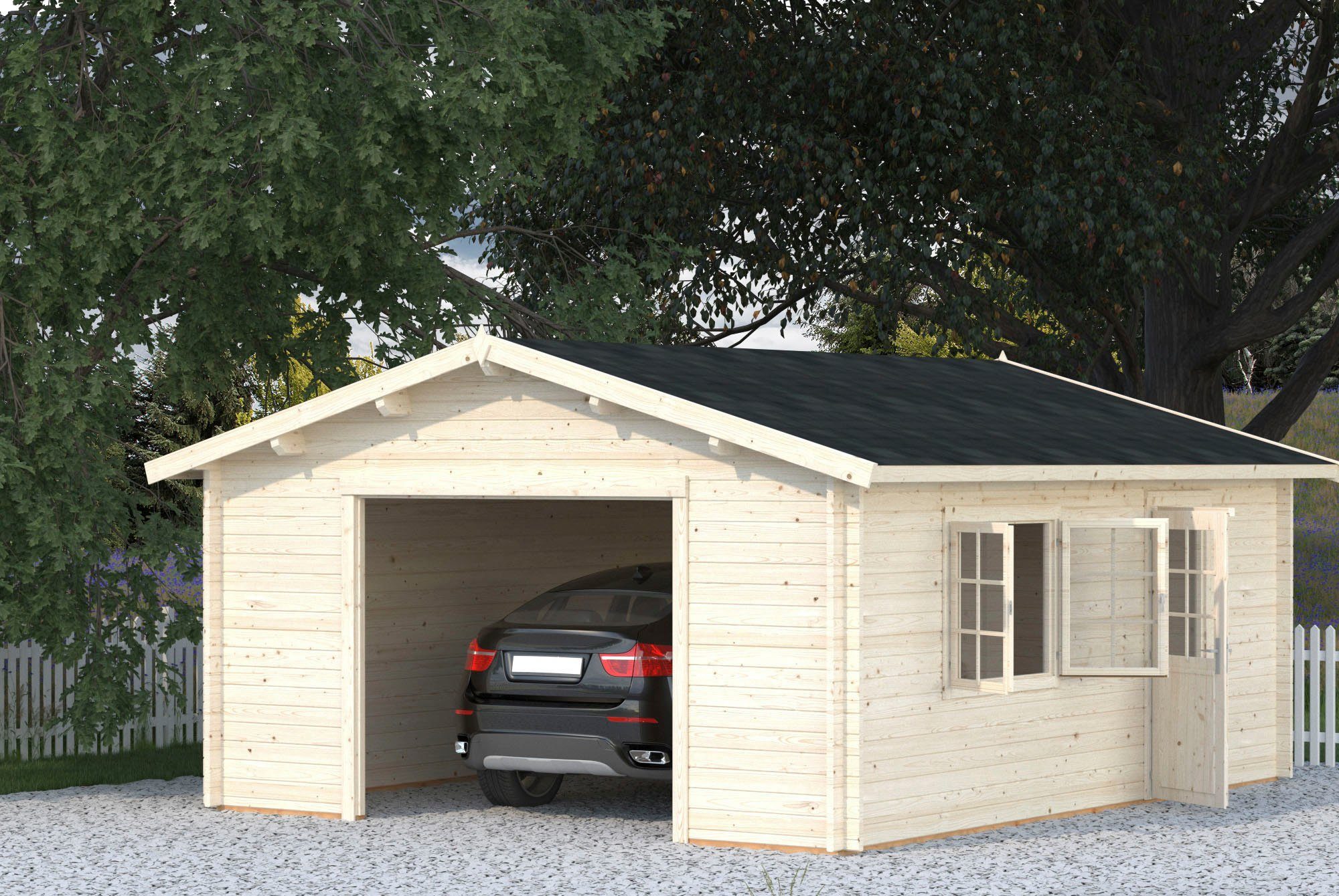 Palmako Garage Roger, BxTxH: 622x596x312 cm, ohne Tor, transparent