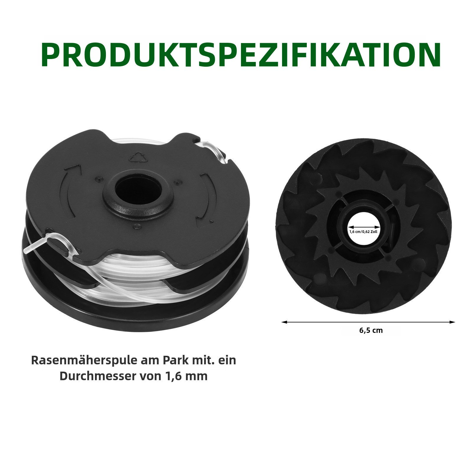 BlingBin Rasentrimmer-Ersatzspule 6er-Pack Mähspindeln φ1,6mm für günstig online kaufen