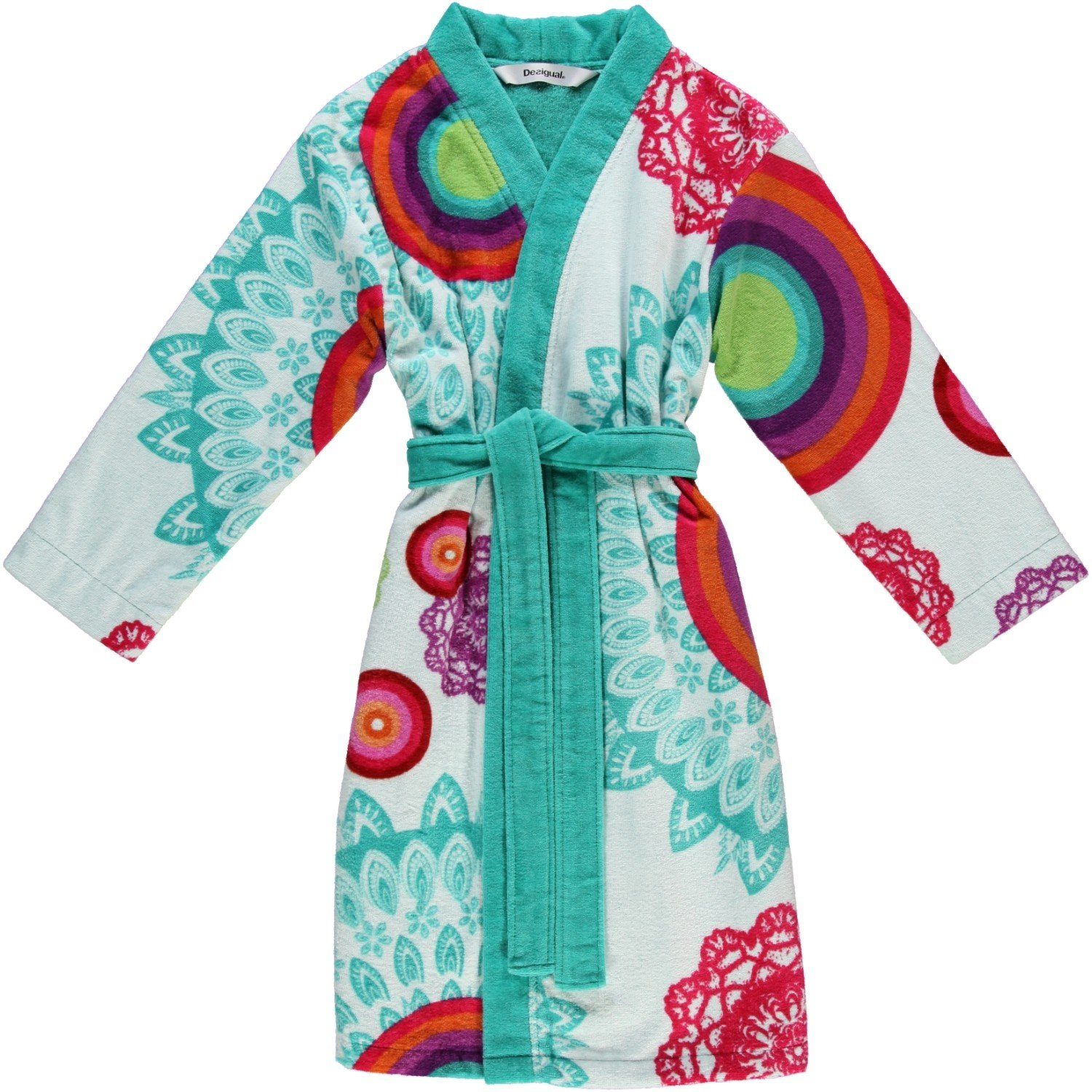 Desigual Damenbademantel Galactic Kimono Velours, Kimono, 100% Baumwolle