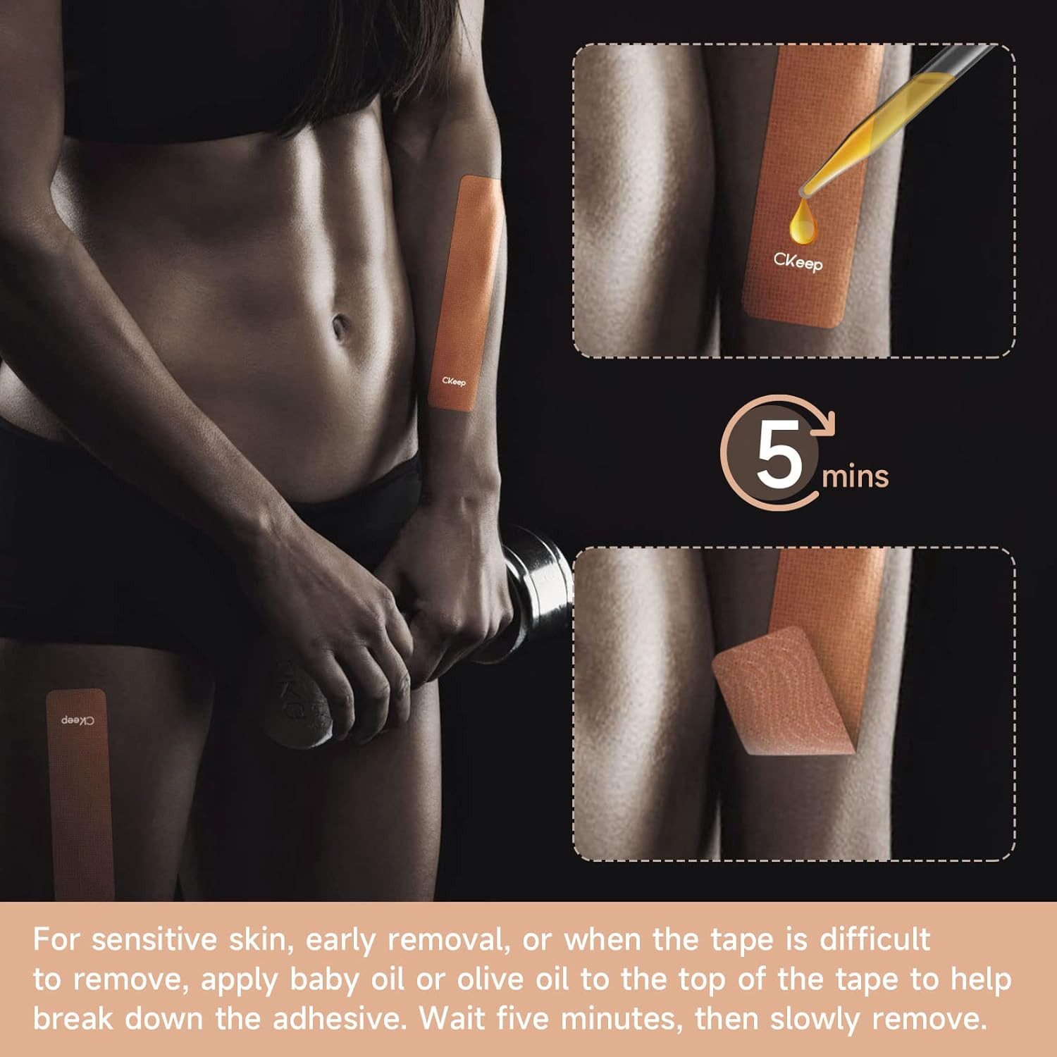 UE Stock Stützbandage Vorgeschnittenes Kinesiologie-Tape, 2 Rollen (2-tlg), vorgeschnittenes Kinesiologie-Tape, 2 Rollen