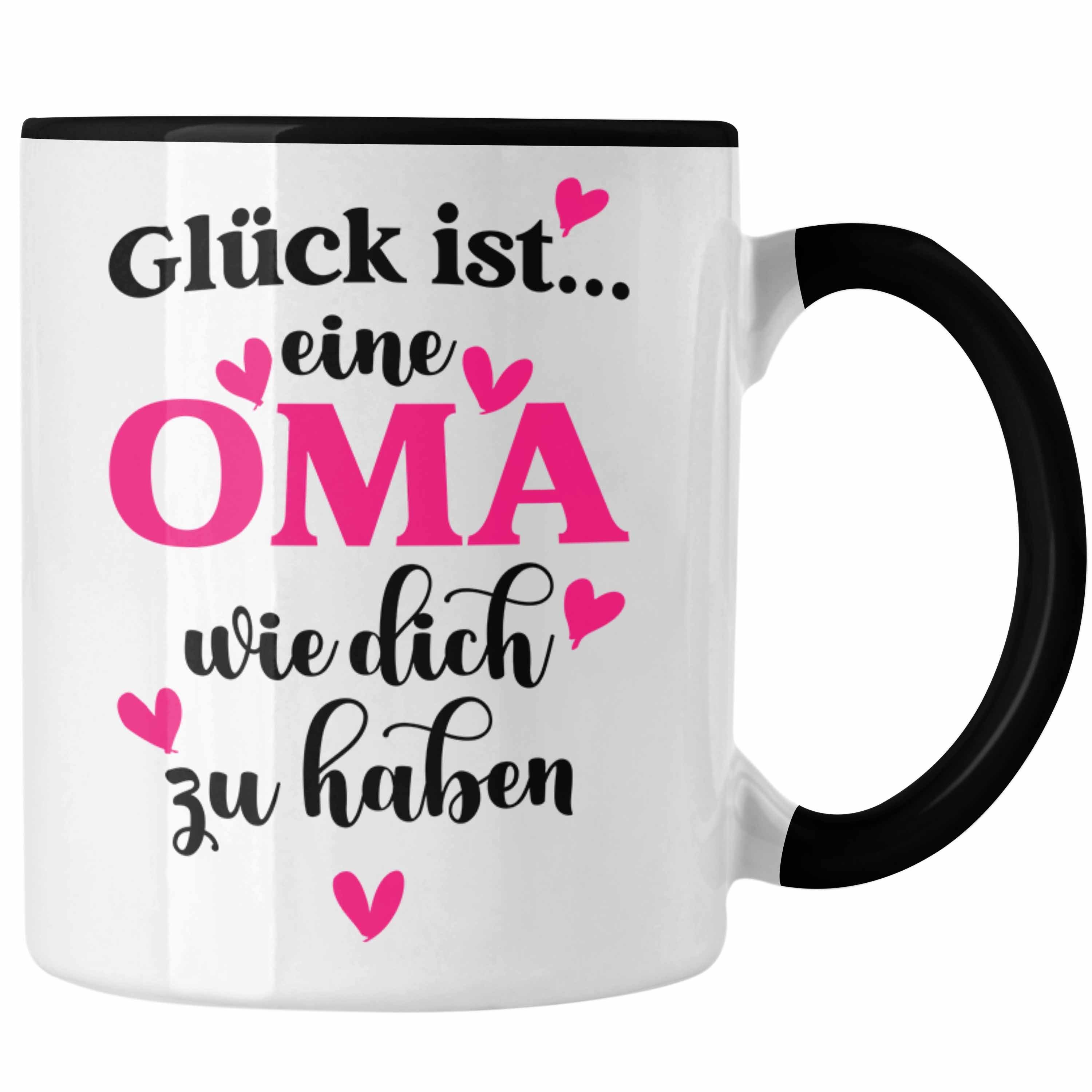 Trendation Tasse Trendation - Oma Spruch für Geschenk Geburtstagsgeschenk Tasse Oma Muttertag mit Enkel Schwarz Beste von