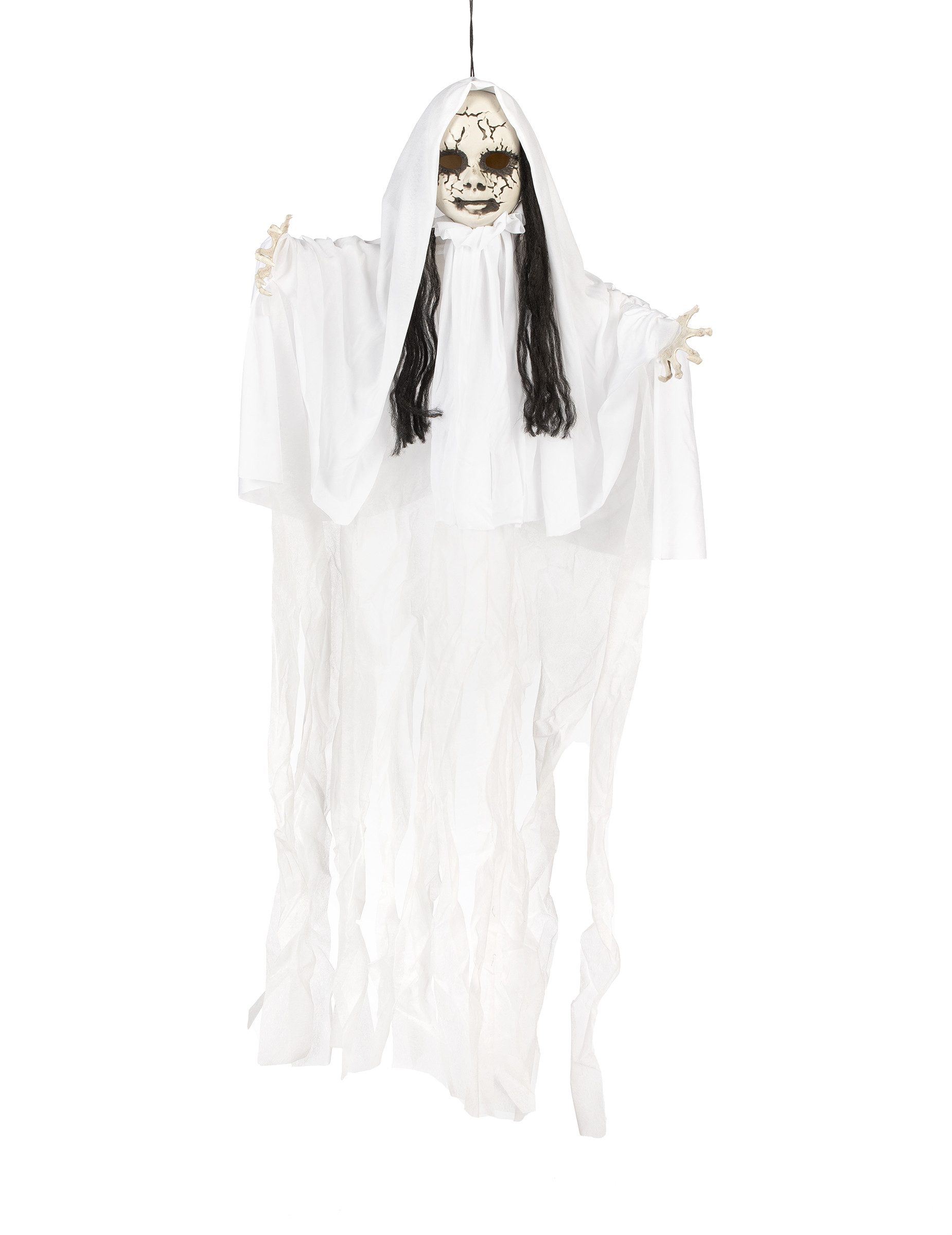 Kostüm Horrorpuppe mit leuchtenden Augen Halloween-Dekofigur zum Aufhängen