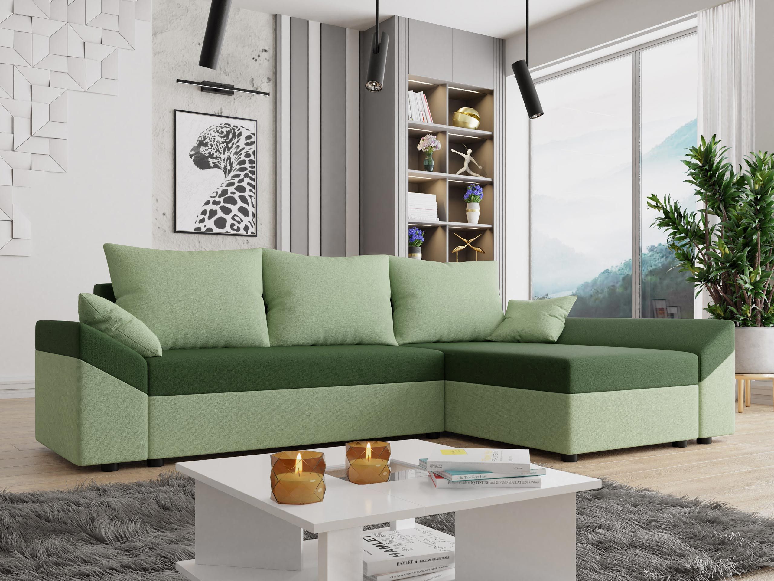 MIRJAN24 Ecksofa Dante L, mit Schlaffunktion und Bettkasten, Ottomane universell, 3 Sitzer, L-Form