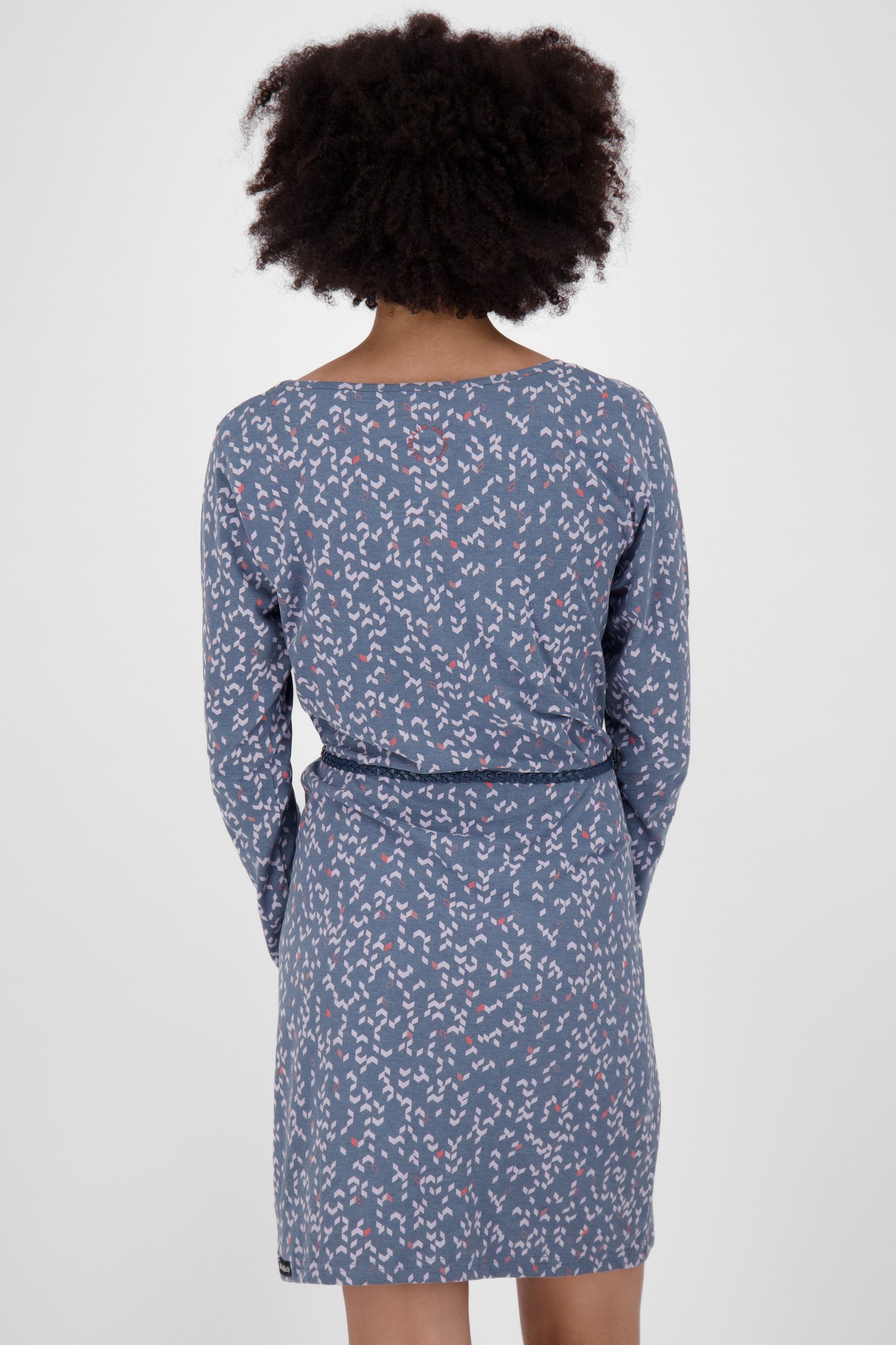 Kickin Longsleeve Dress Langarmkleid, Kleid Damen B Blusenkleid melange nightblue Alife EllinAK &