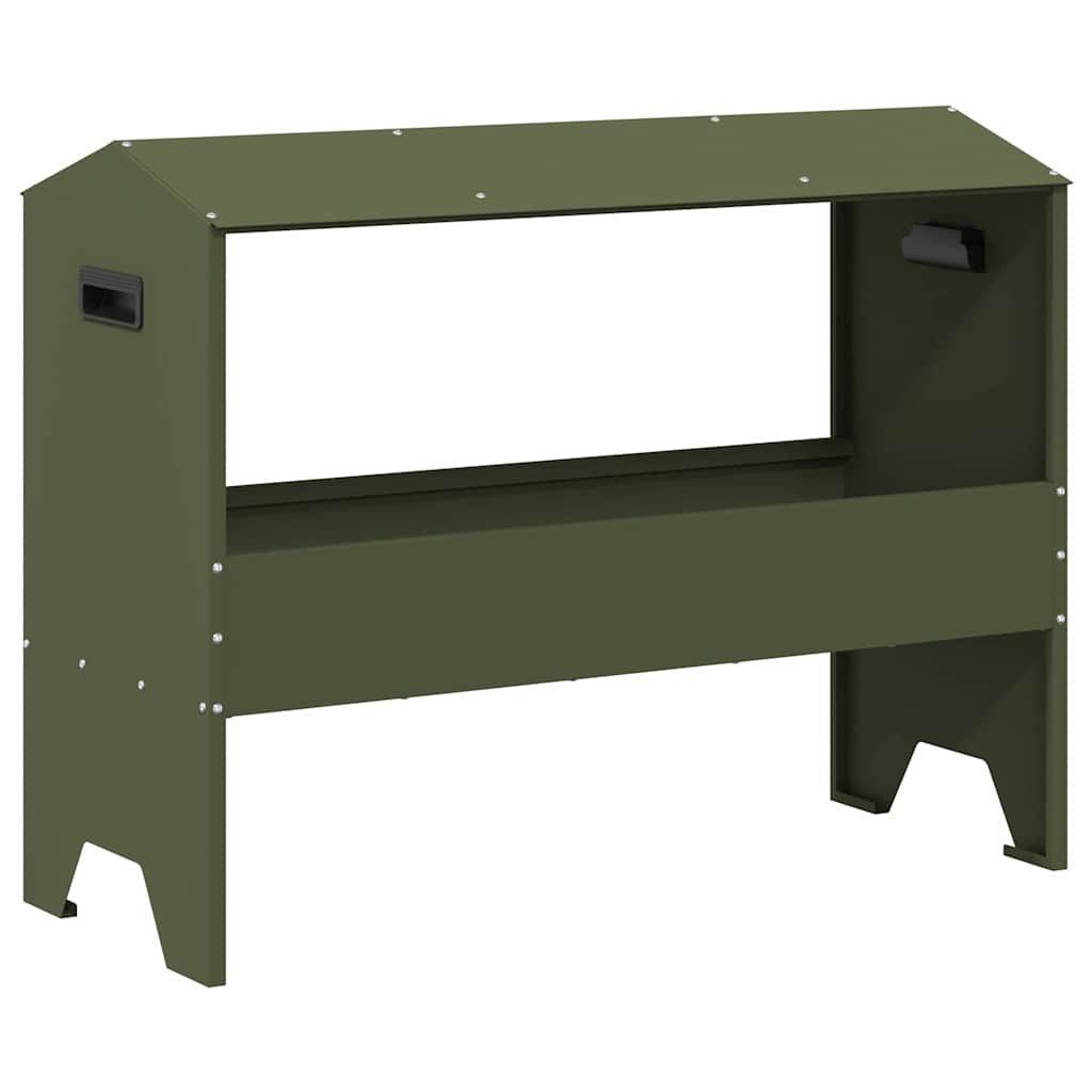 vidaXL Futterspender Futtertröge für Nutztiere Olivgrün 79 x 35 x 62 cm 15 kg
