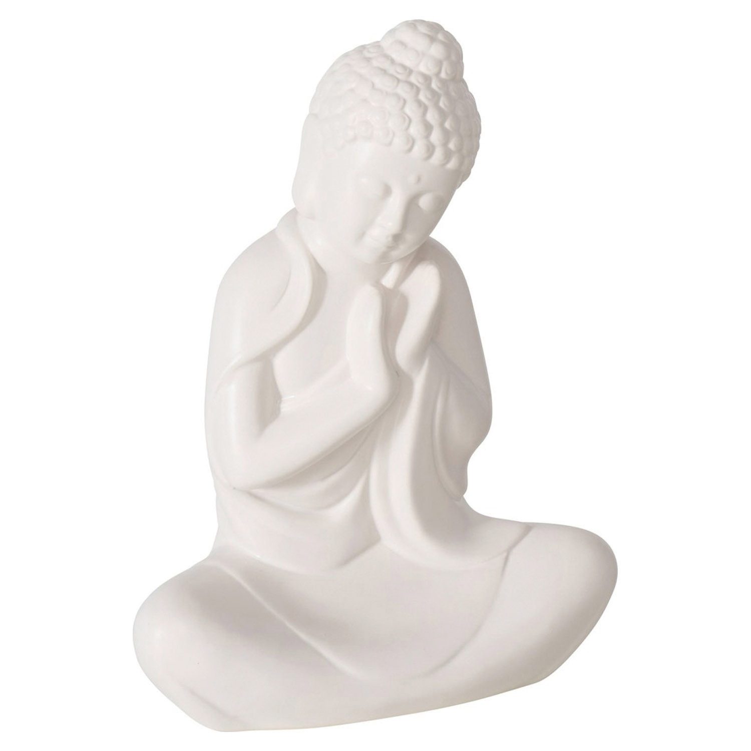 BOLTZE GRUPPE GmbH Buddhafigur MARVONA, H 26 cm, Weiß, Kalkstein, Sitzend, (1 St)