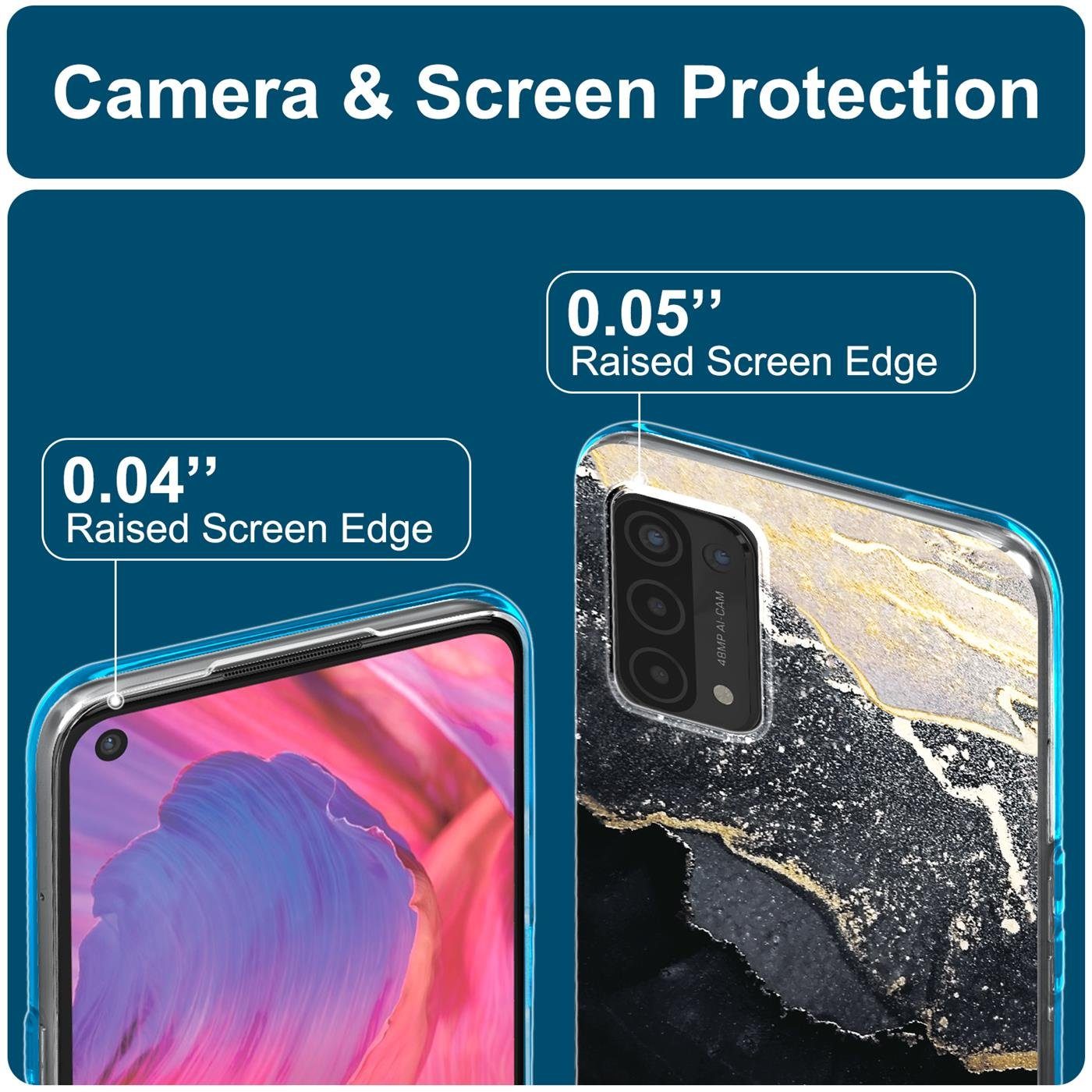 CoolGadget Handyhülle Marmor Slim Case für OPPO A54 5G / A74 5G 6,5 Zoll, Hülle Dünne Silikon Schutzhülle für OPPO A54 5G, OPPO A74 5G Hülle