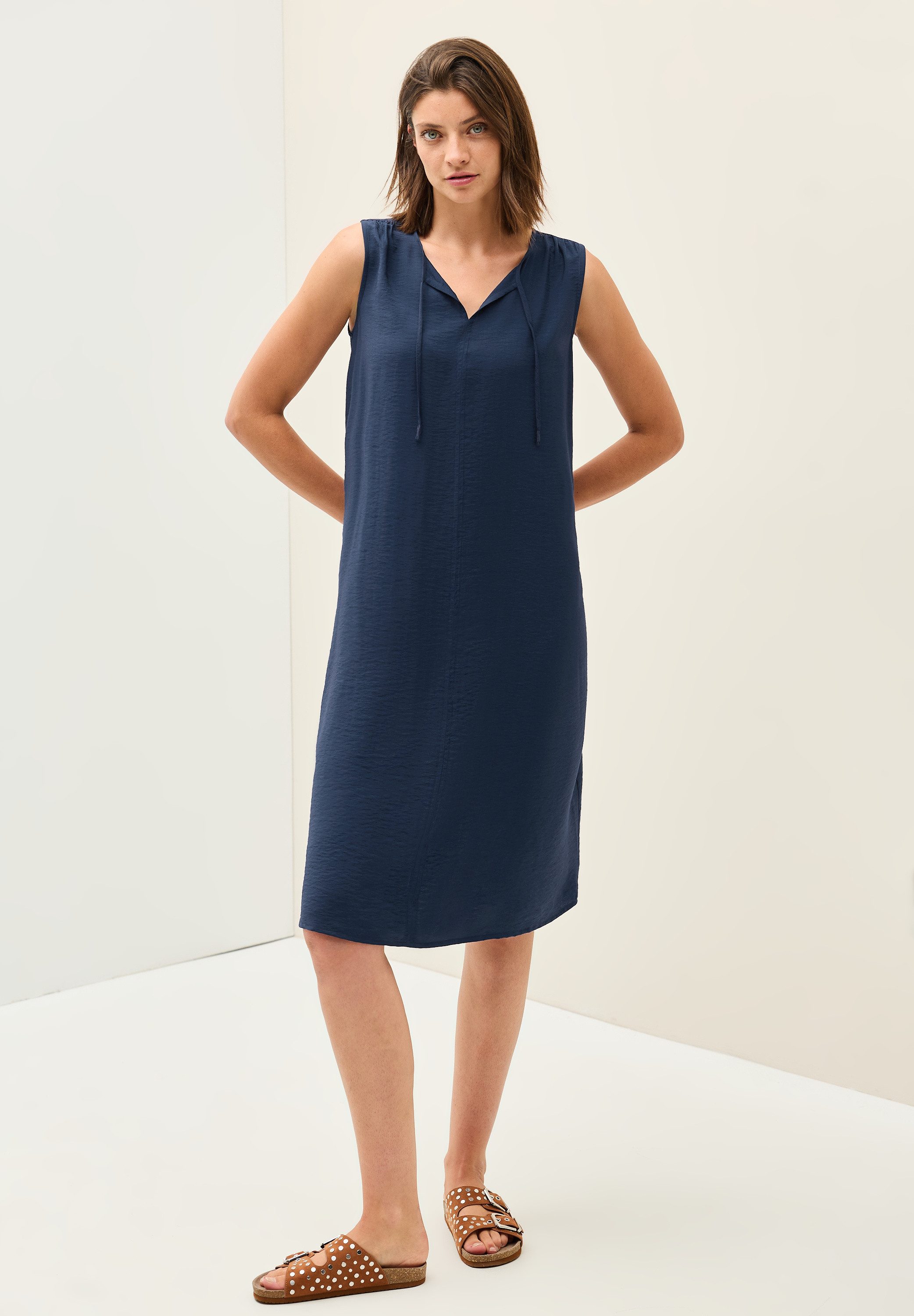 CECIL Tunikakleid Sommerkleid mit Bändern am Ausschnitt