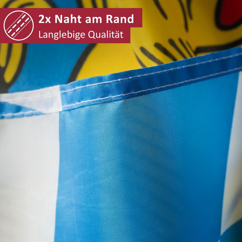 PHENO FLAGS Flagge Bayern Flagge cm Freistaat Fahne mit Wappen & Löwen (Hissflagge für Fahnenmast), Inkl. 2 Messing Ösen