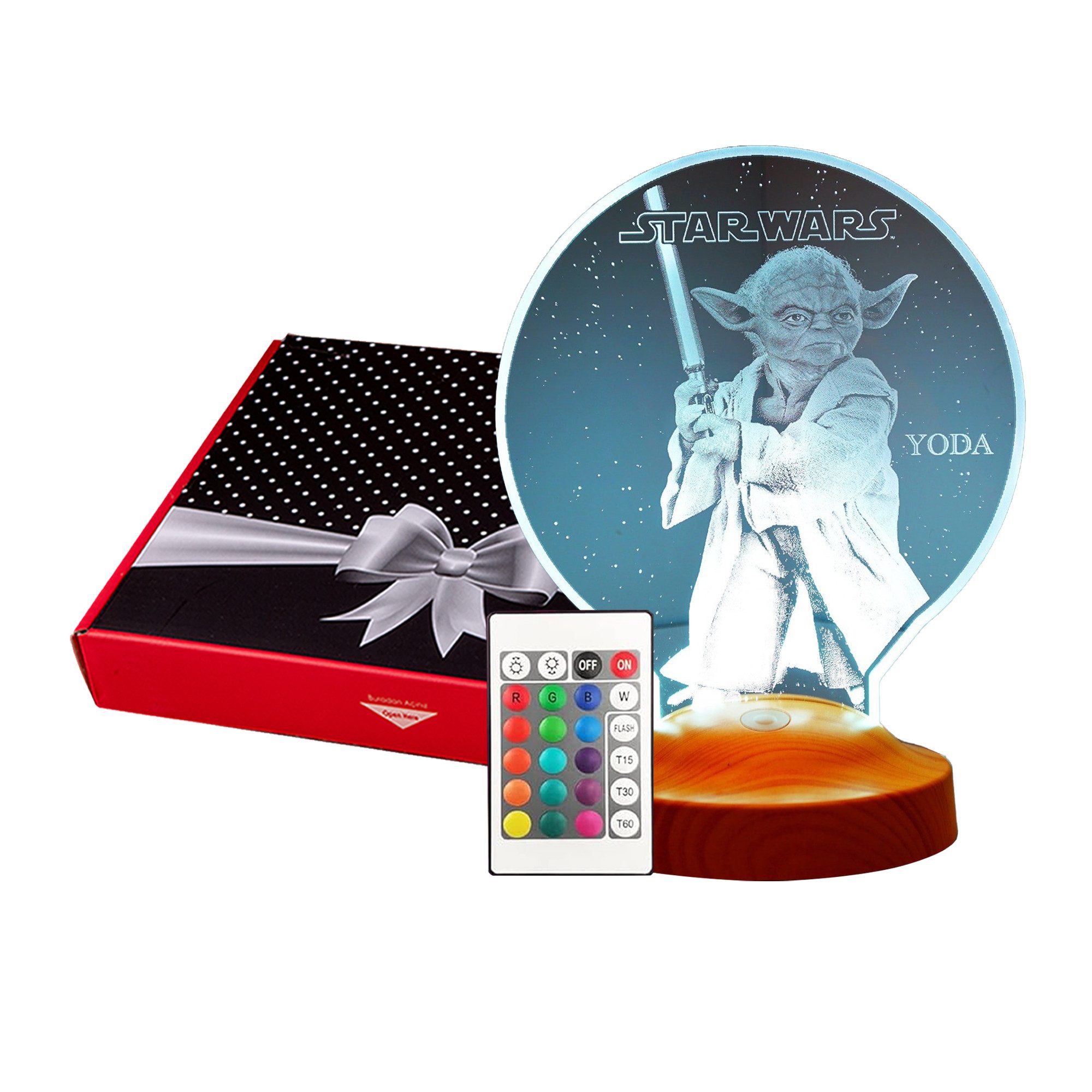 Geschenkelampe LED Nachttischlampe Star Wars Meister Yoda 3D Nachtlicht Ges günstig online kaufen