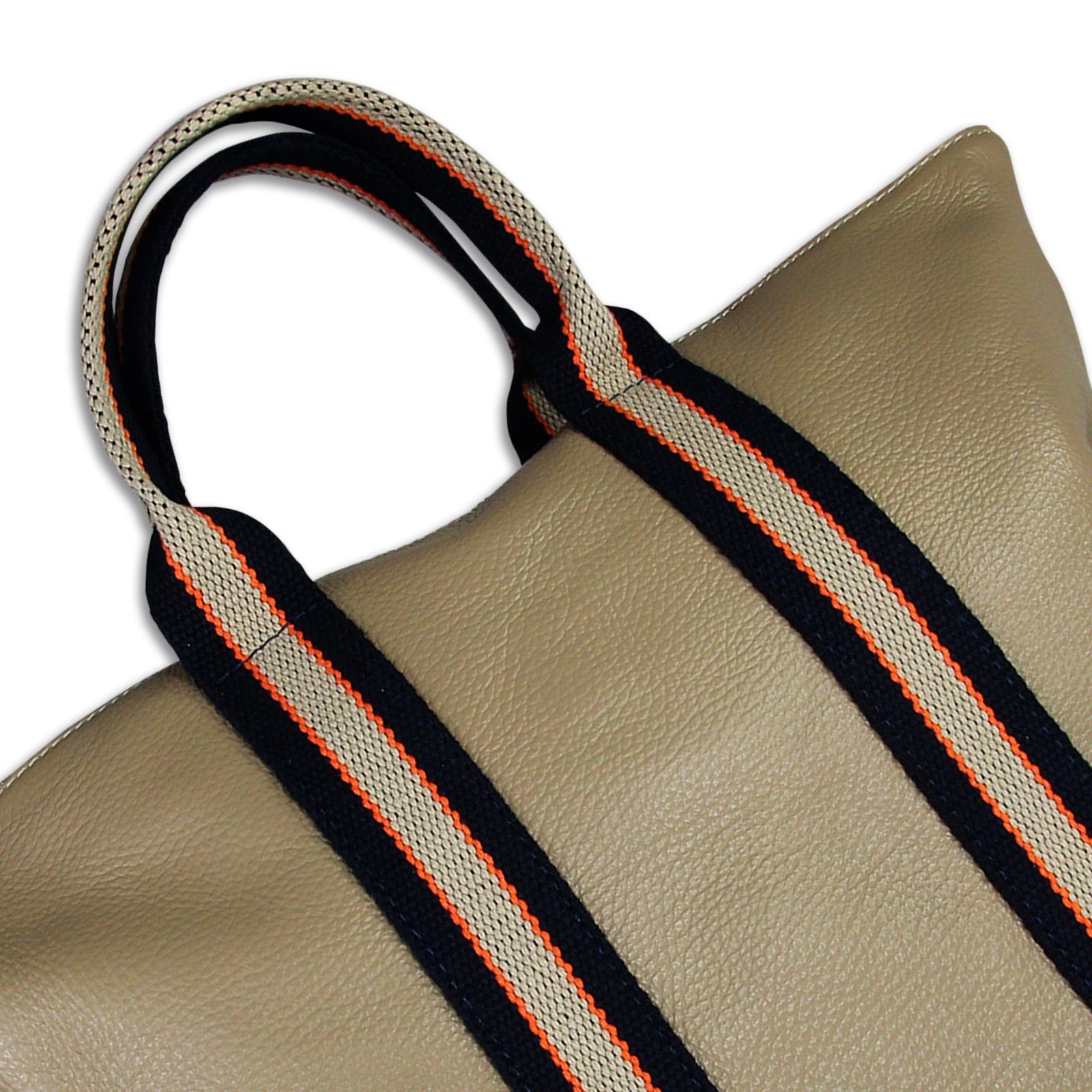 Toscanto Cityrucksack Toscanto Damen Cityrucksack Leder Canvas, Damen Cityrucksack Leder, Canvas, taupe, blau, beige, Größe ca. 43cm