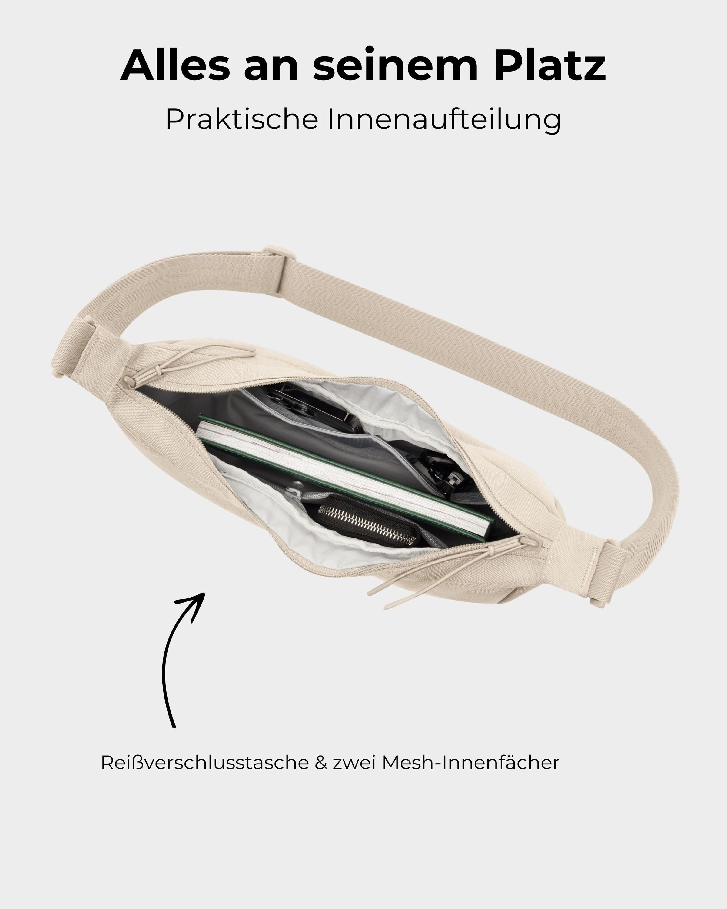 Johnny Urban Umhängetasche Ally Medium Half Moon Bag, Stylische Crossbody Bag in Halbmond Form, Wasserabweisend