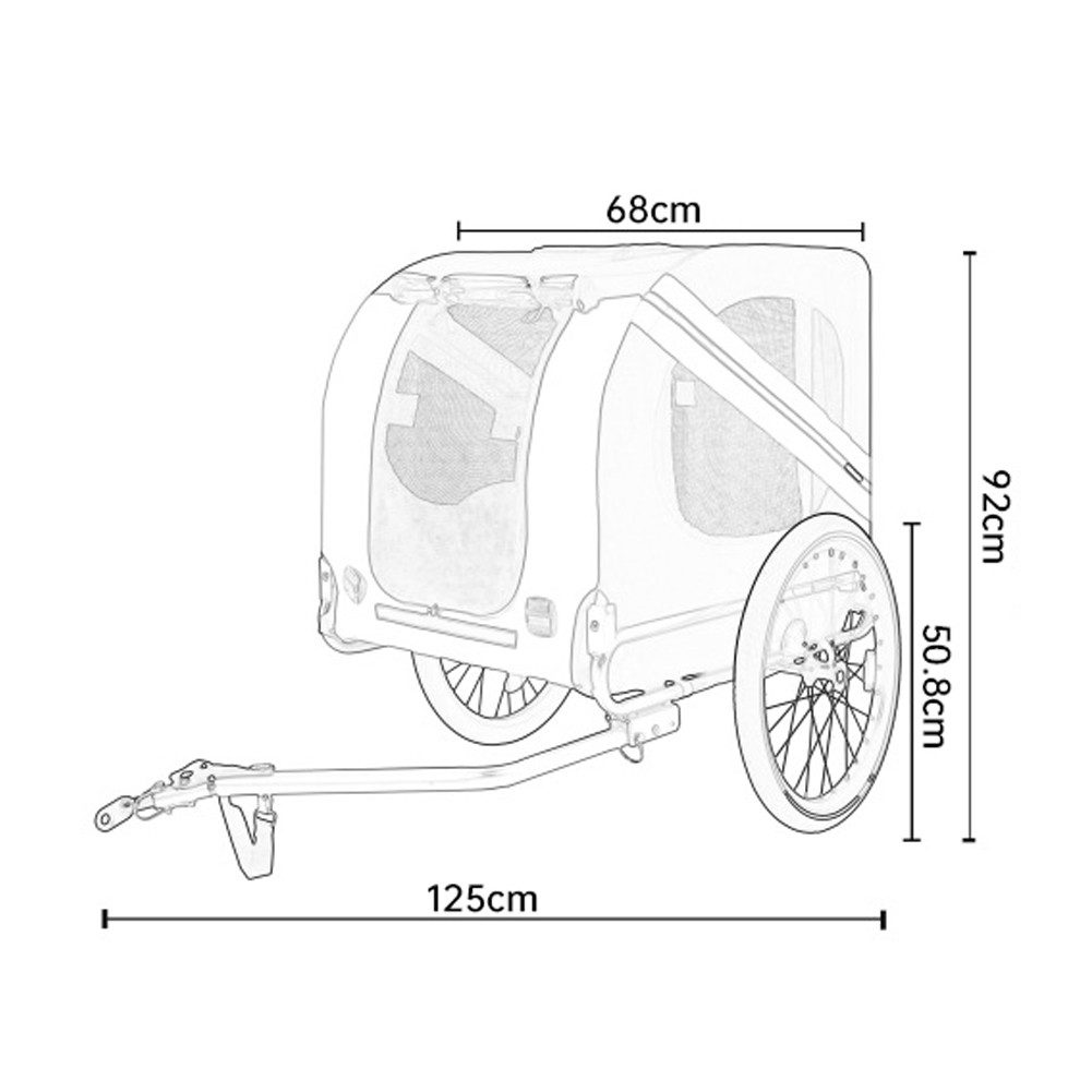 FANNOU Fahrradhundeanhänger mit Sicherheitsdrehkupplung, bis 40 kg, Lastenanhänger Fahrrad mit Fliegengitter & Regenschutz