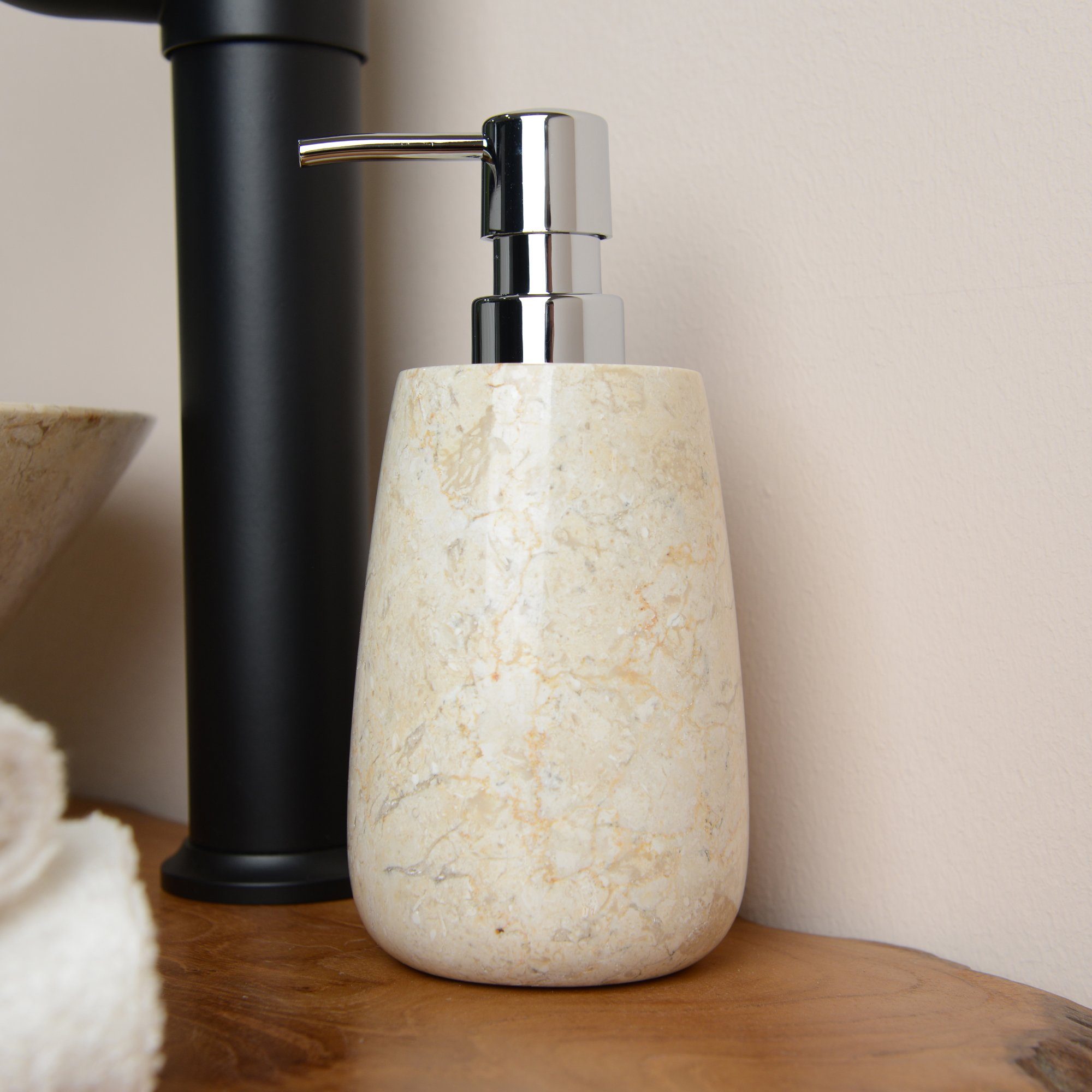 wohnfreuden Seifenspender Marmor Seifenspender Cara creme, günstig online kaufen