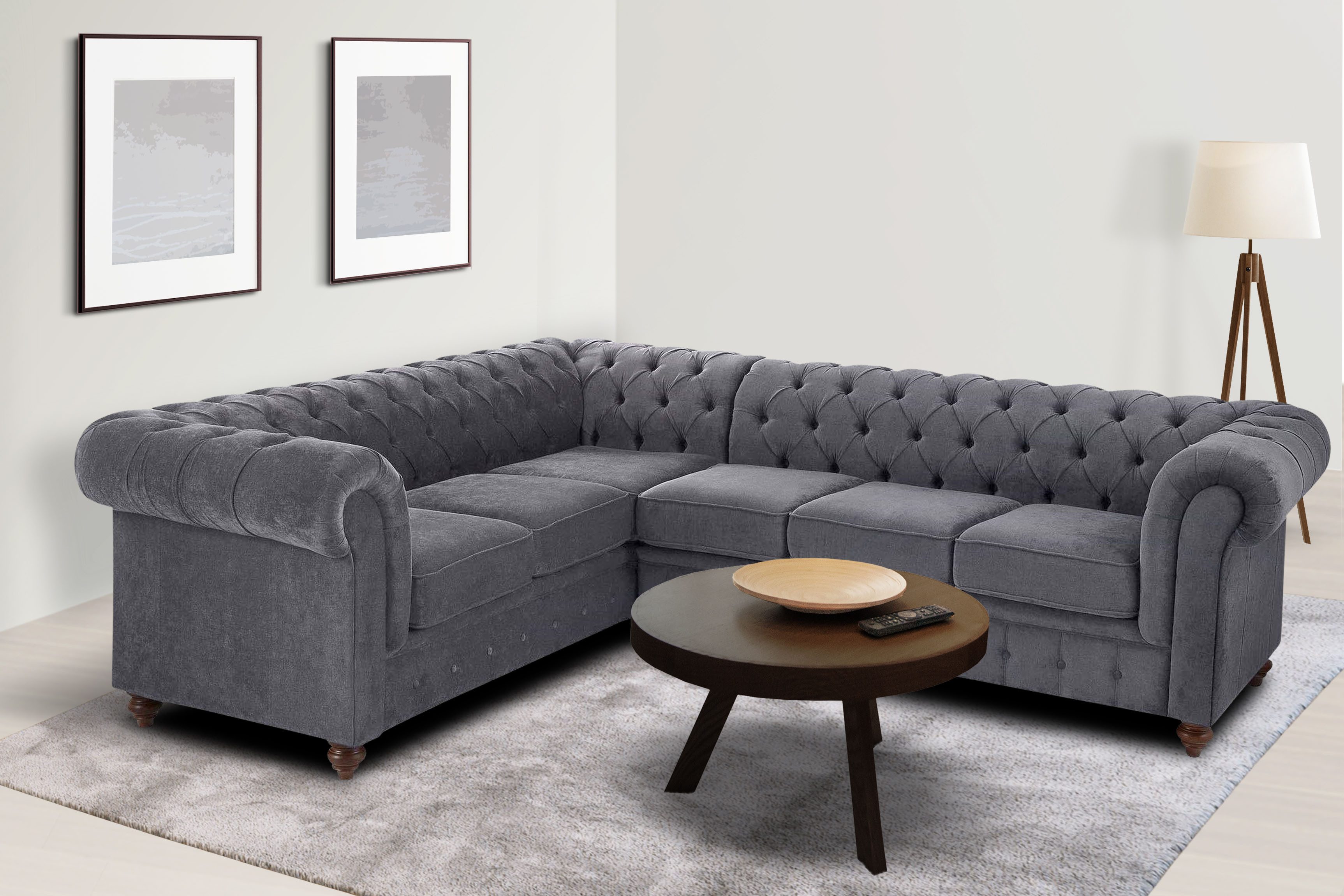 Home affaire Chesterfield-Sofa Chesterfield Ecksofa, auch günstig online kaufen