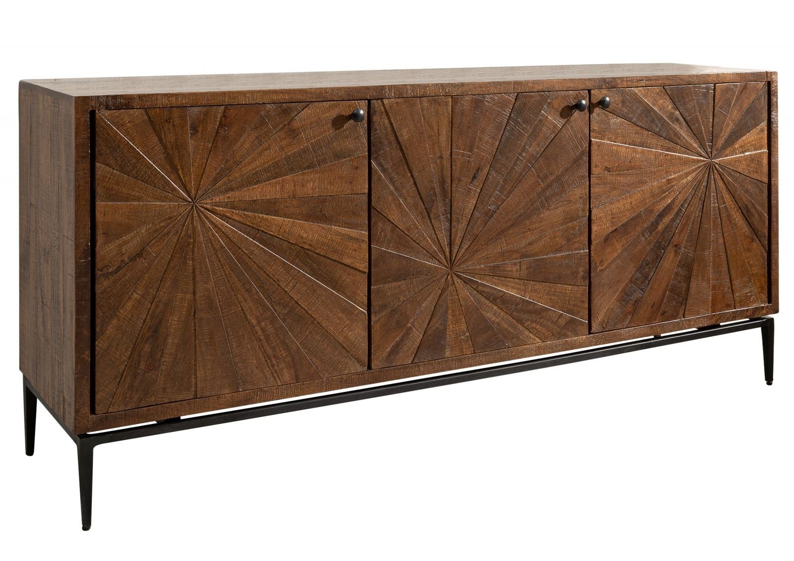 Massivmoebel24 Sideboard STILMÖBEL (Massivholz), Sideboard Mango 183x46x84 braun lackiert STILMÖBEL #110