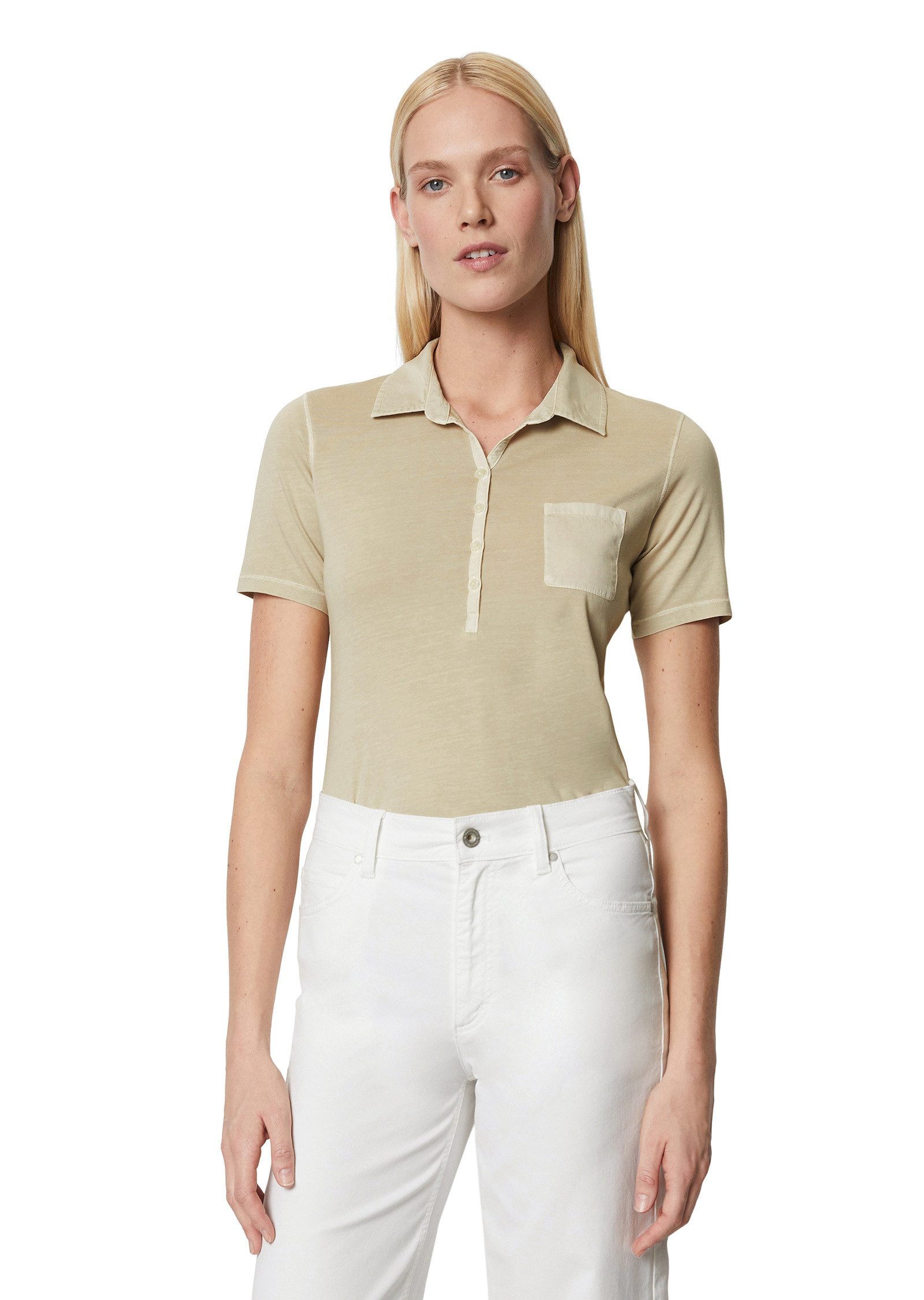 Marc O'Polo Poloshirt mit Material-Mix-Details