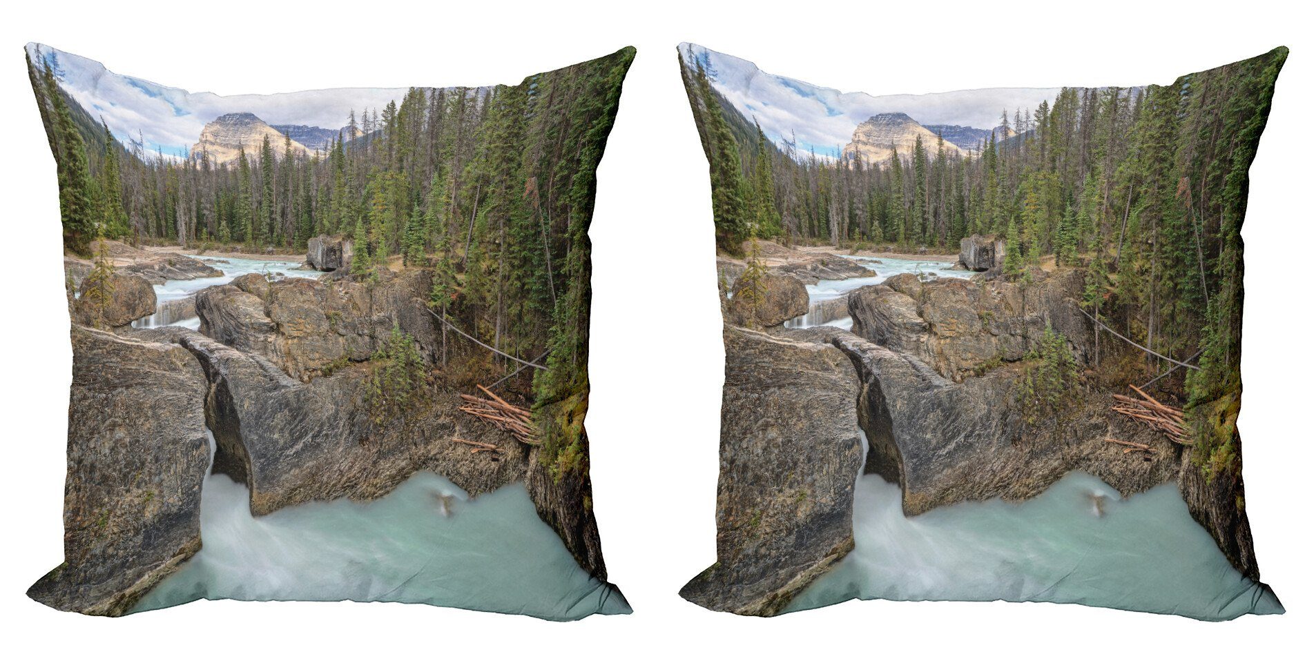 Kissenbezüge Modern Accent Doppelseitiger Digitaldruck, Abakuhaus (2 Stück), Landschaft Natural Bridge von Rock